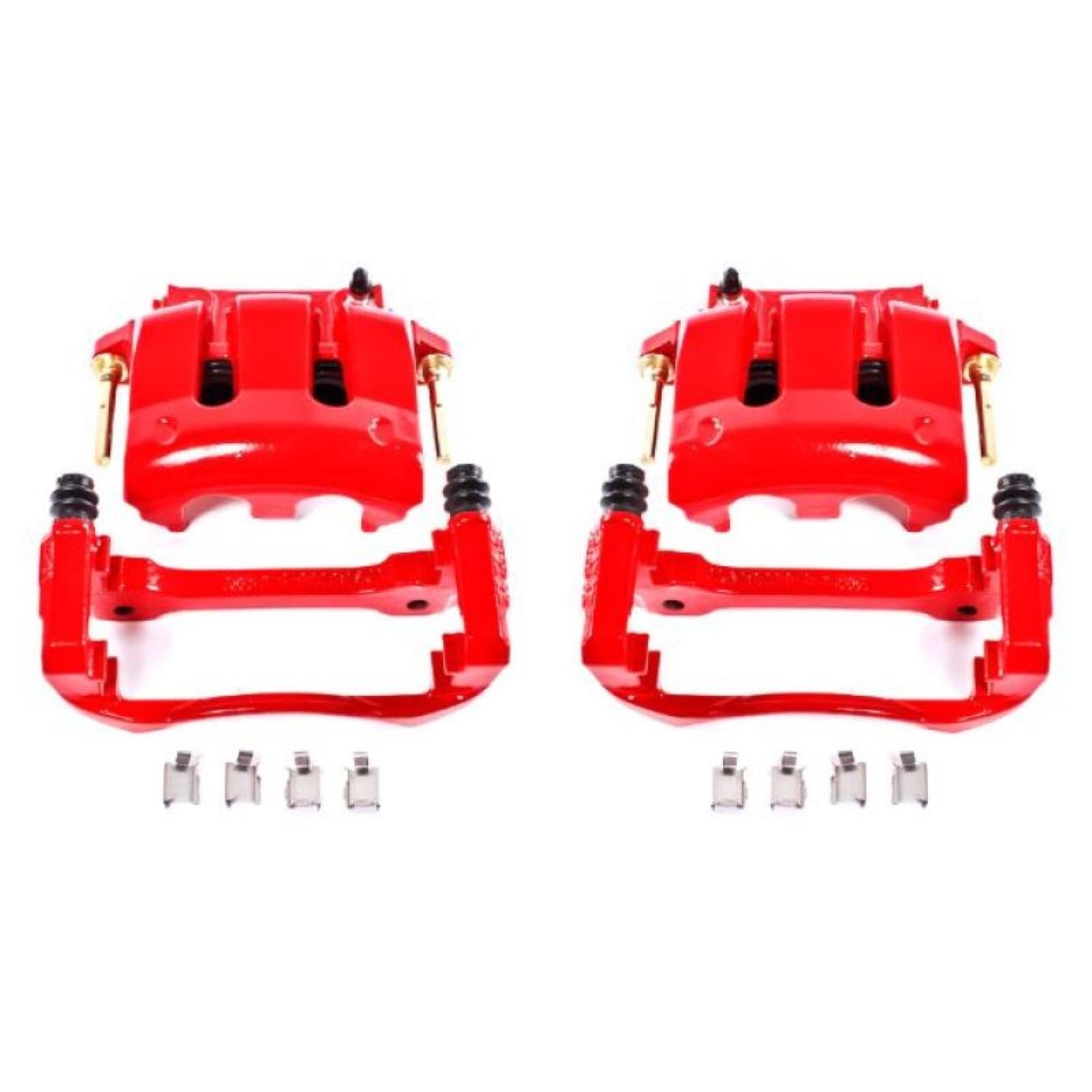 Powerstop Front Red Calipers w/Brackets - Pair for 05-14 Ford Mustang [MPN: S4928A]_1807819