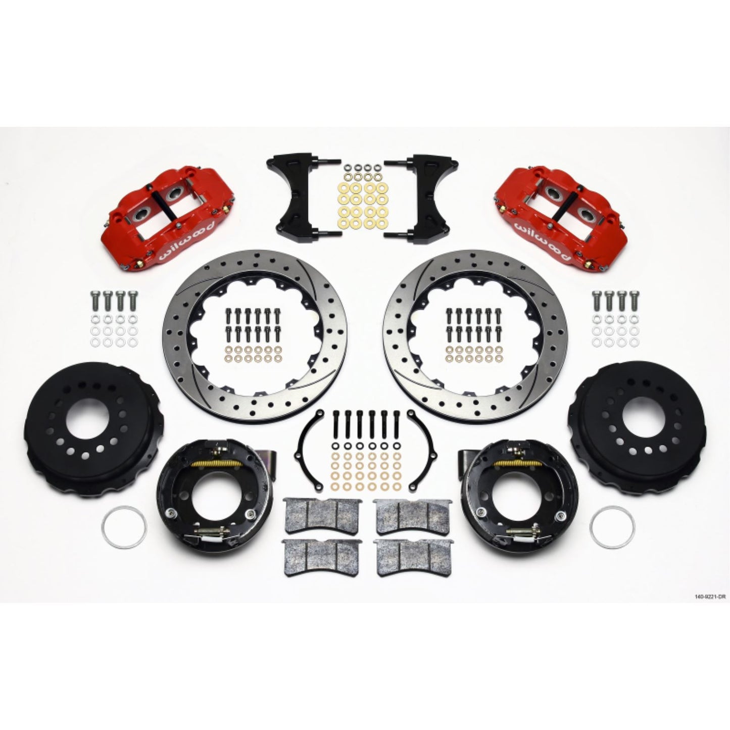 Wilwood Narrow Superlite 4R Rear P- Break Kit - Red for 2005-2014 Mustang [MPN: 140-9221-DR]_1816226
