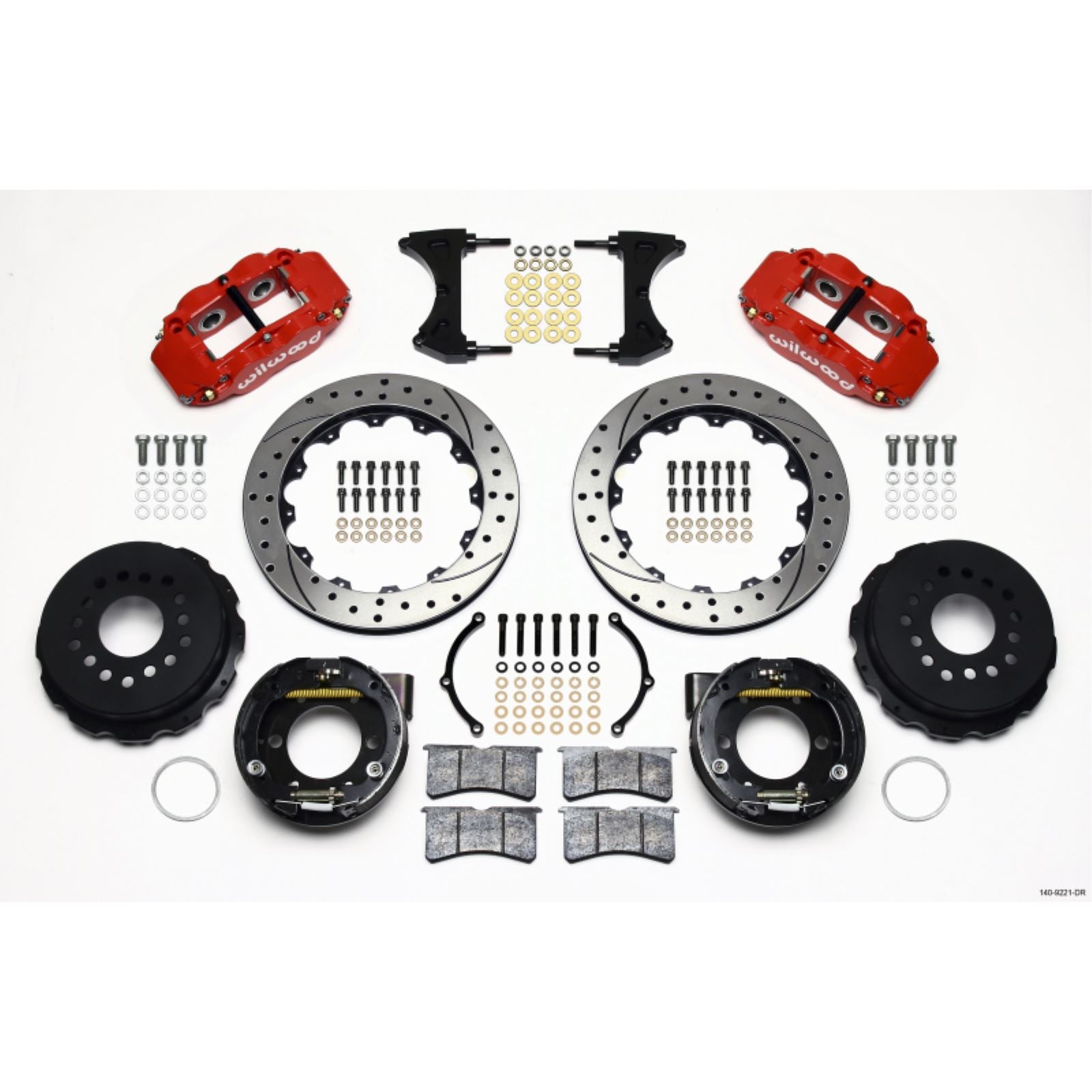 Wilwood Narrow Superlite 4R Rear P- Break Kit - Red for 2005-2014 Mustang [MPN: 140-9221-DR]_1816226