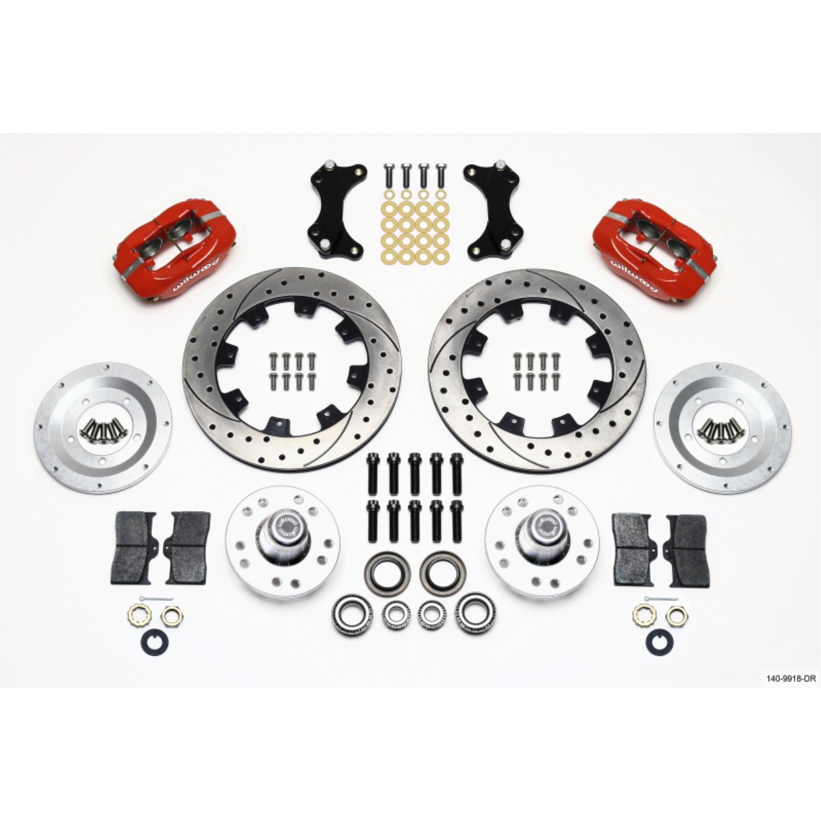 Wilwood Forged Dynalite Front Kit 12.19in Drilled - Red WWE ProSpindle [MPN: 140-9918-DR]_1816619