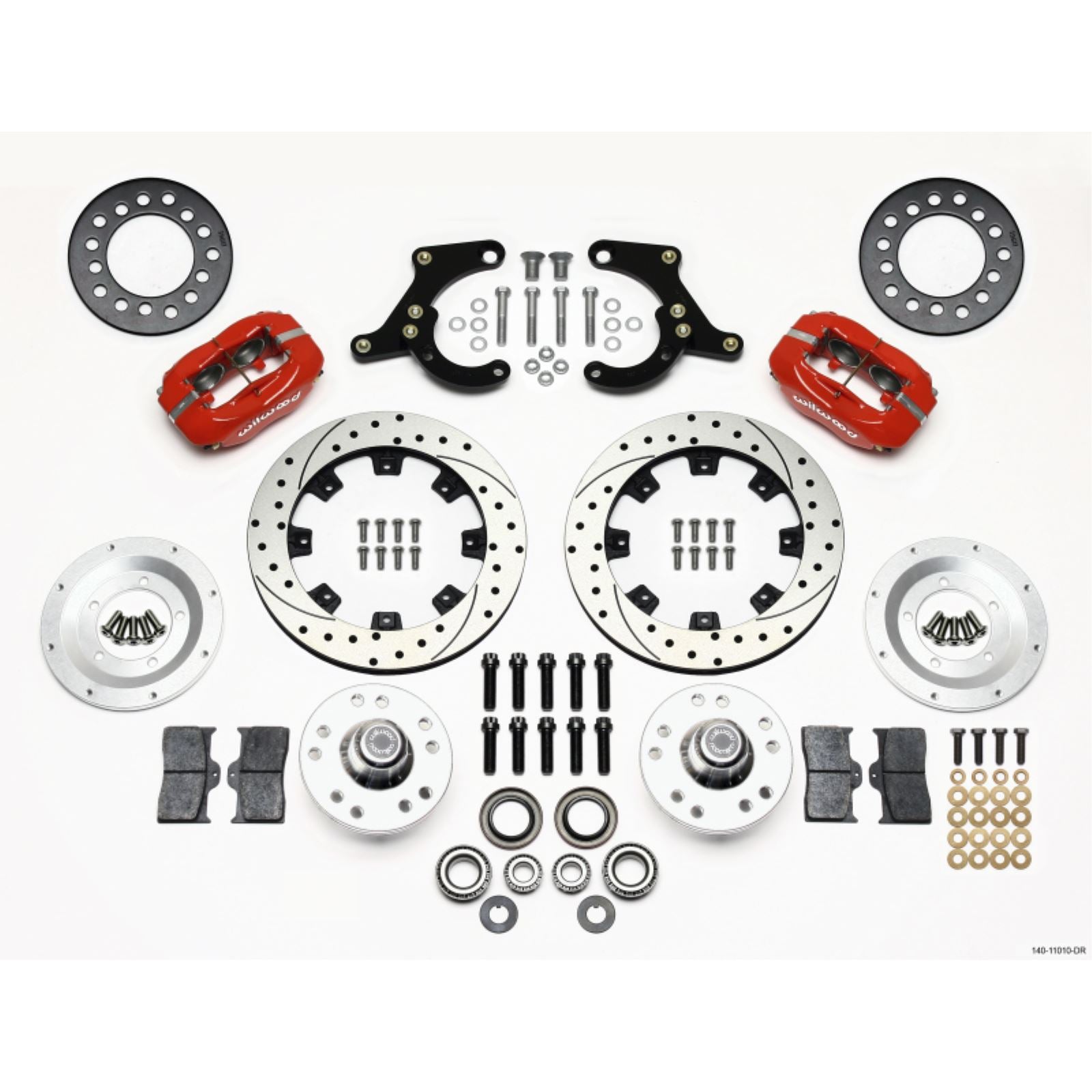 Wilwood Forged Dynalite Front Kit 11.75in Drilled - Red for 55-57 Chevy [MPN: 140-11010-DR]_1816713