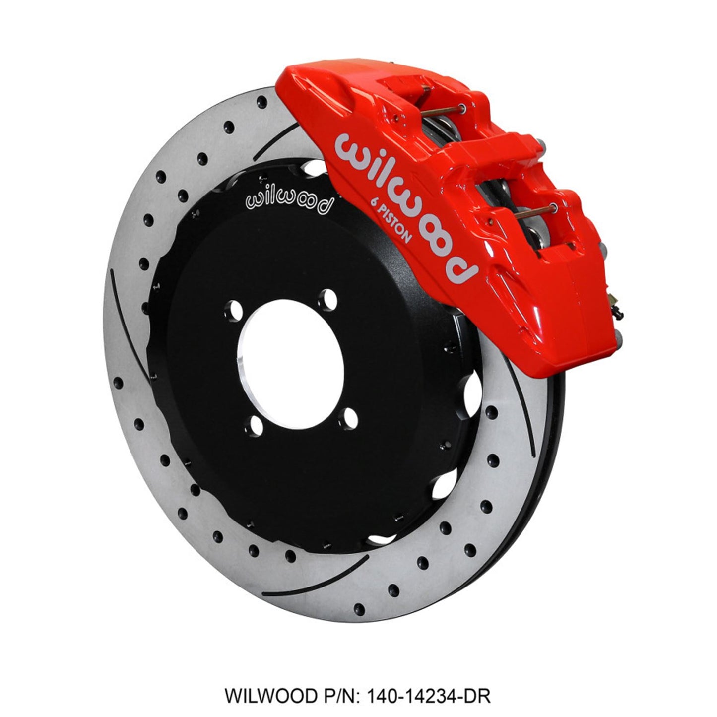 Wilwood Dynapro 6 Front Hat Kit 12.88in Drilled - Red for 2016-Up Mazda MX5 [MPN: 140-14234-DR]_1824569