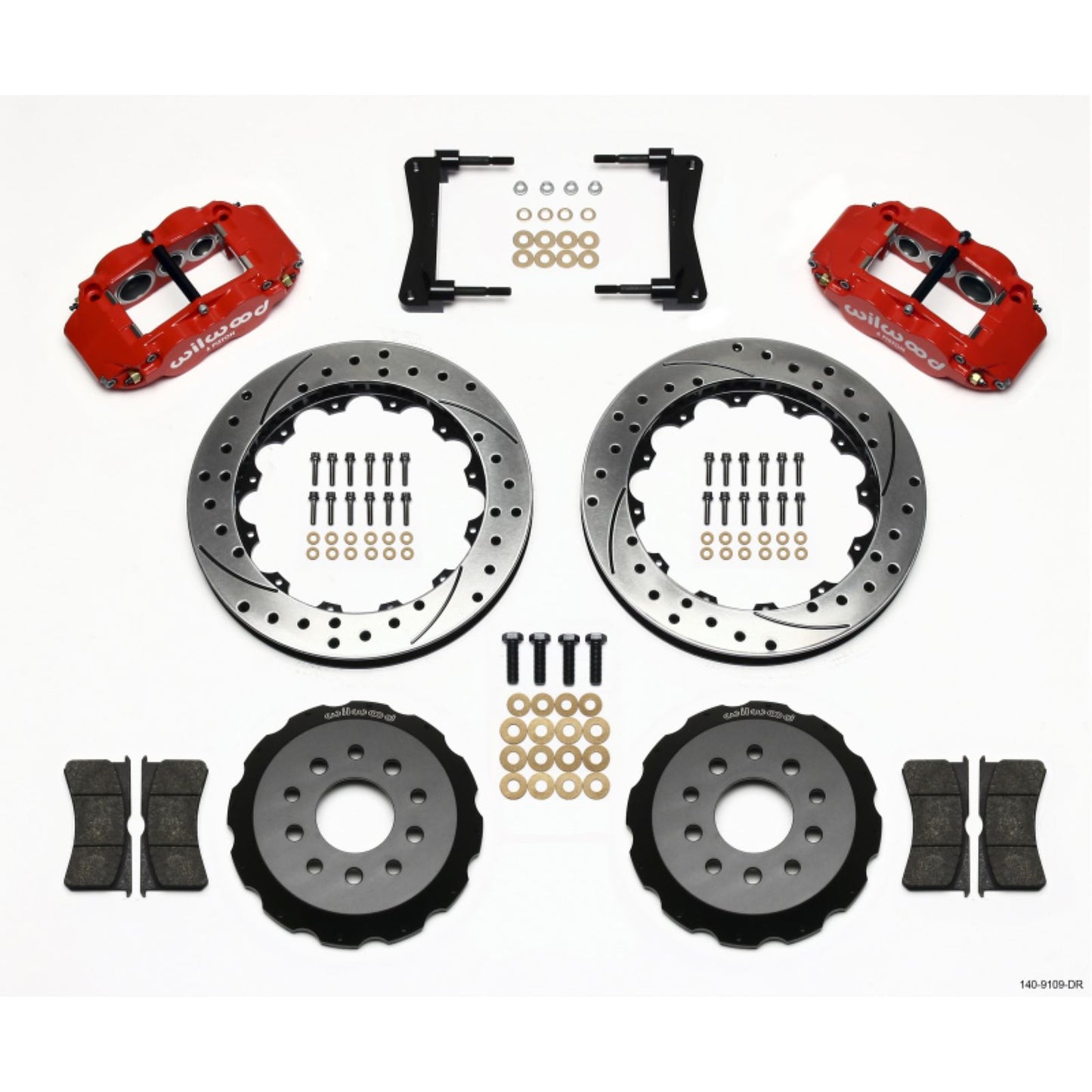 Wilwood Narrow Superlite 6R Front Hat Kit - Red for 2005-2014 Mustang [MPN: 140-9109-DR]_1816859