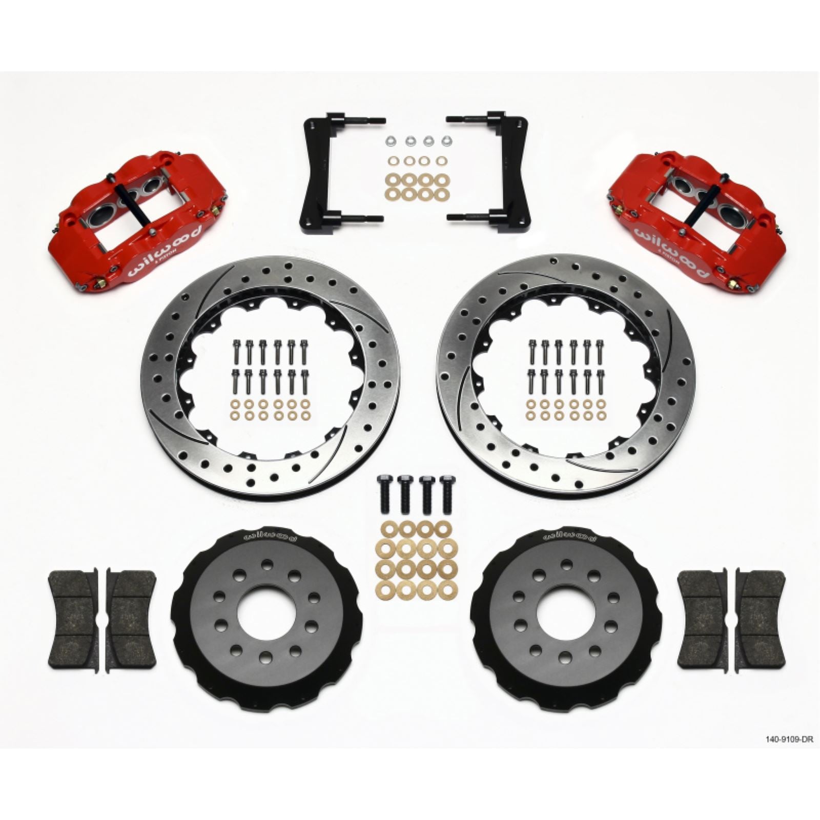Wilwood Narrow Superlite 6R Front Hat Kit - Red for 2005-2014 Mustang [MPN: 140-9109-DR]_1816859