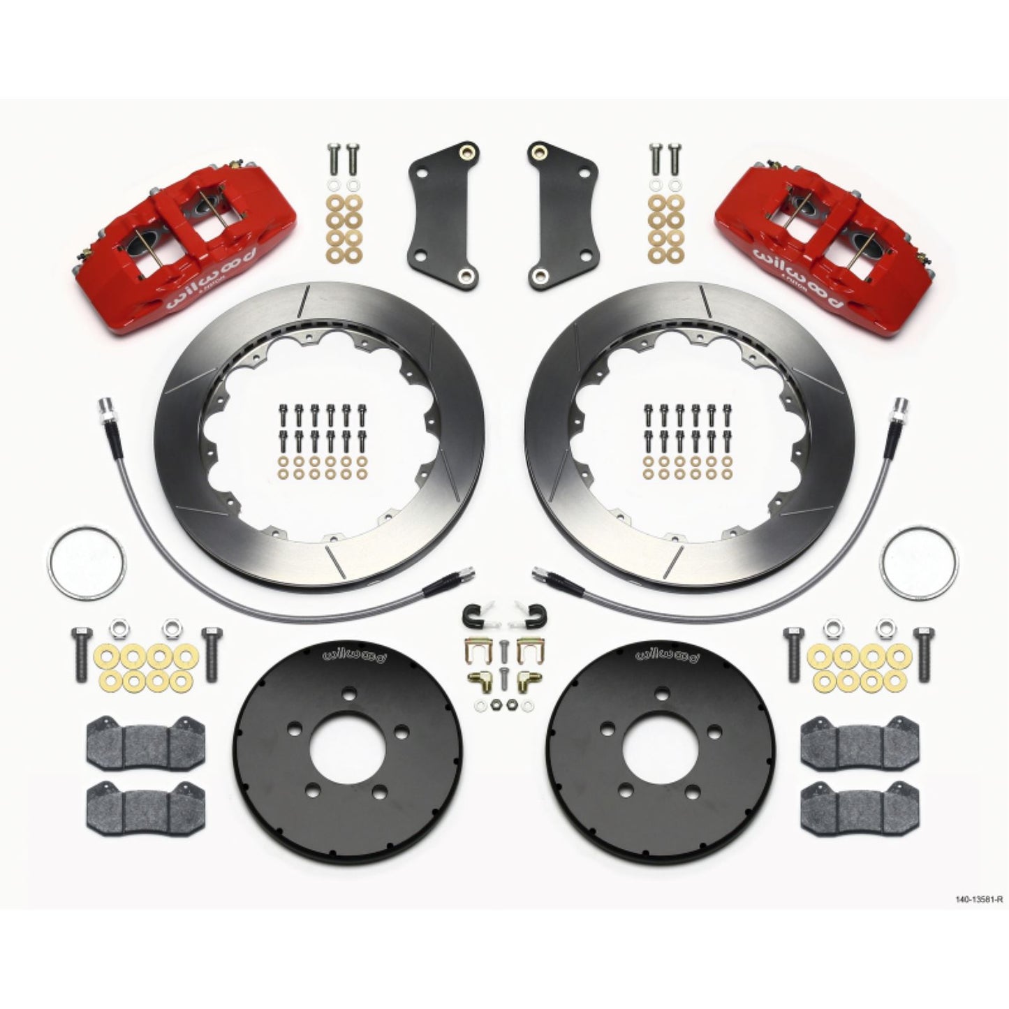 Wilwood Dynapro 6 Front Hat Kit 12.88in Red for 2005-Up Mazda 3 w/ Lines [MPN: 140-13581-R]_1816892