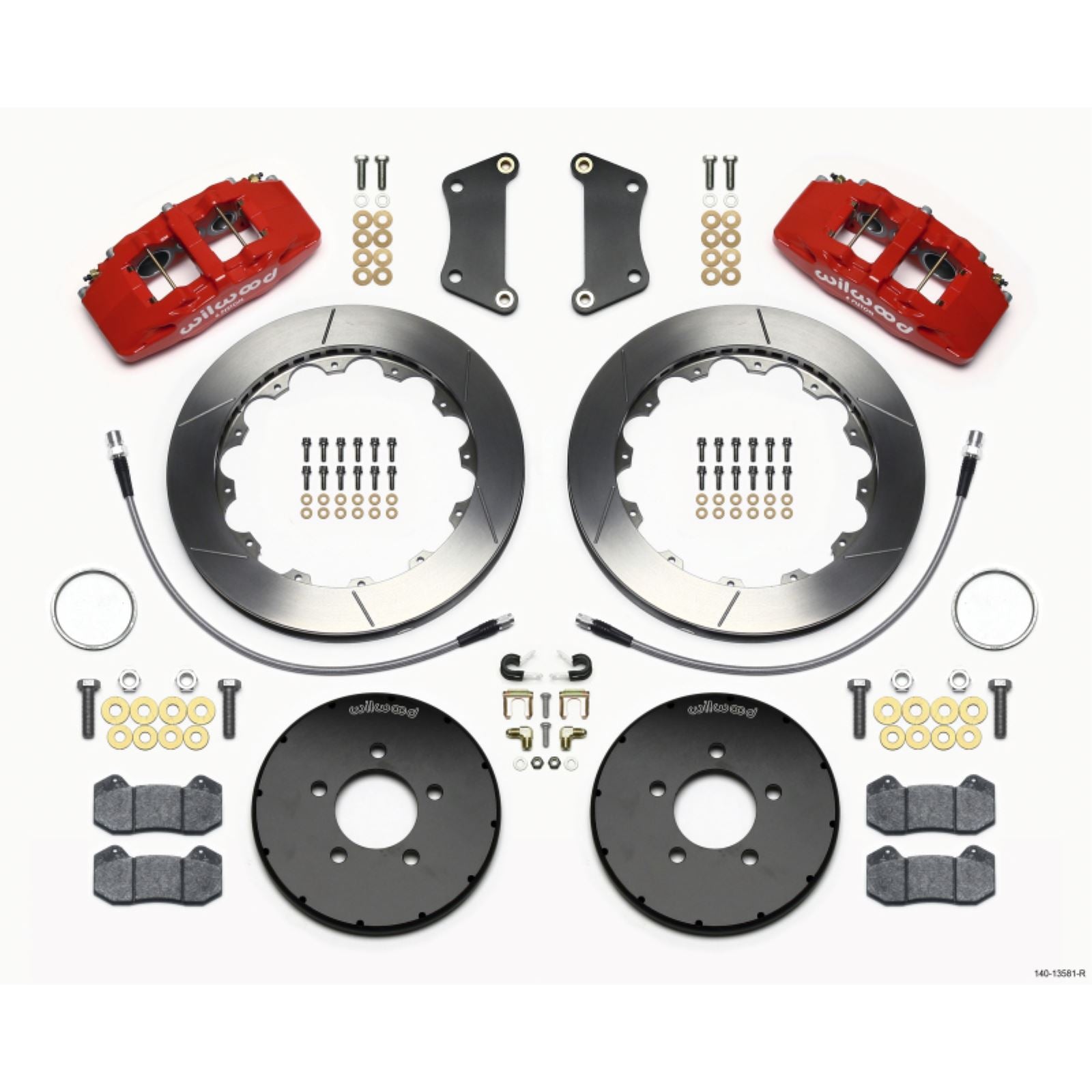 Wilwood Dynapro 6 Front Hat Kit 12.88in Red for 2005-Up Mazda 3 w/ Lines [MPN: 140-13581-R]_1816892