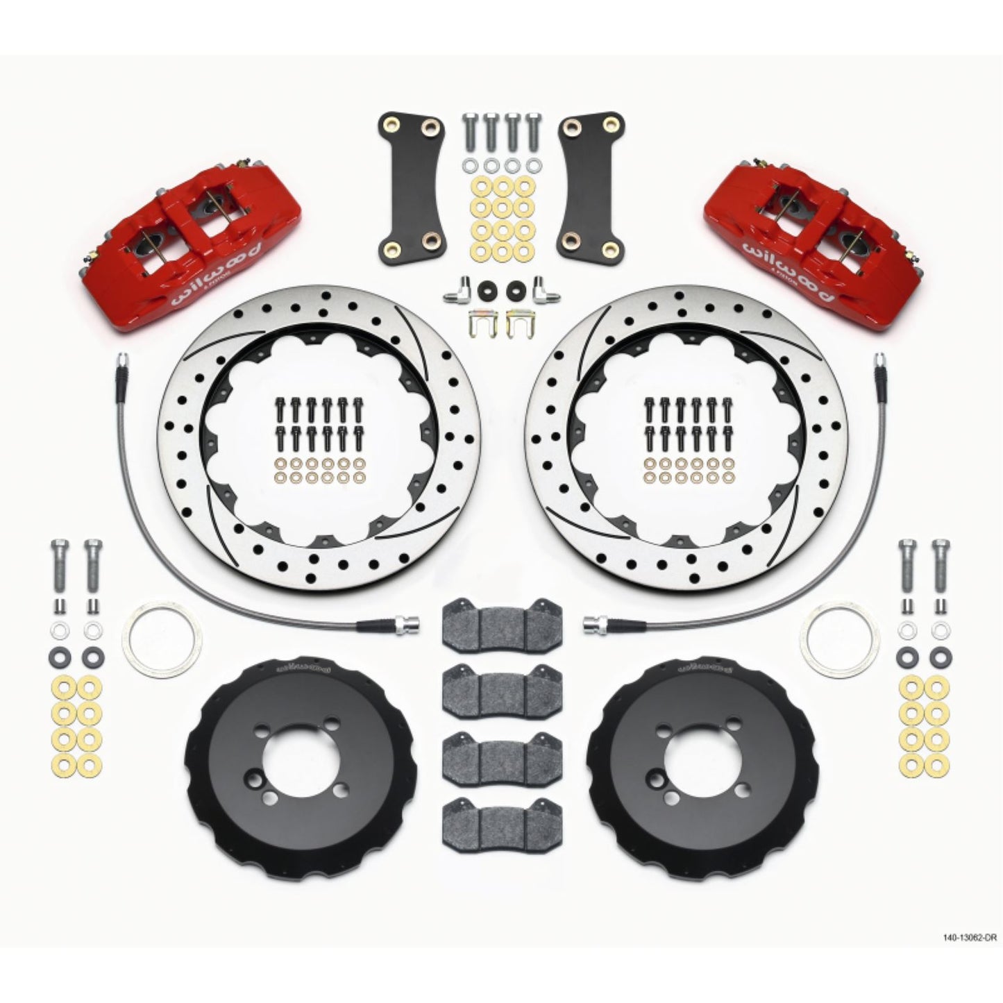 Wilwood Dynapro 6 Front Hat Kit - Red for 2002-Up Mini Cooper w/ Lines [MPN: 140-13062-DR]_1816906