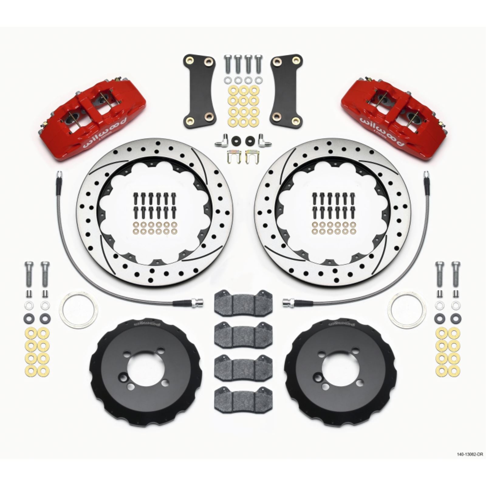 Wilwood Dynapro 6 Front Hat Kit - Red for 2002-Up Mini Cooper w/ Lines [MPN: 140-13062-DR]_1816906