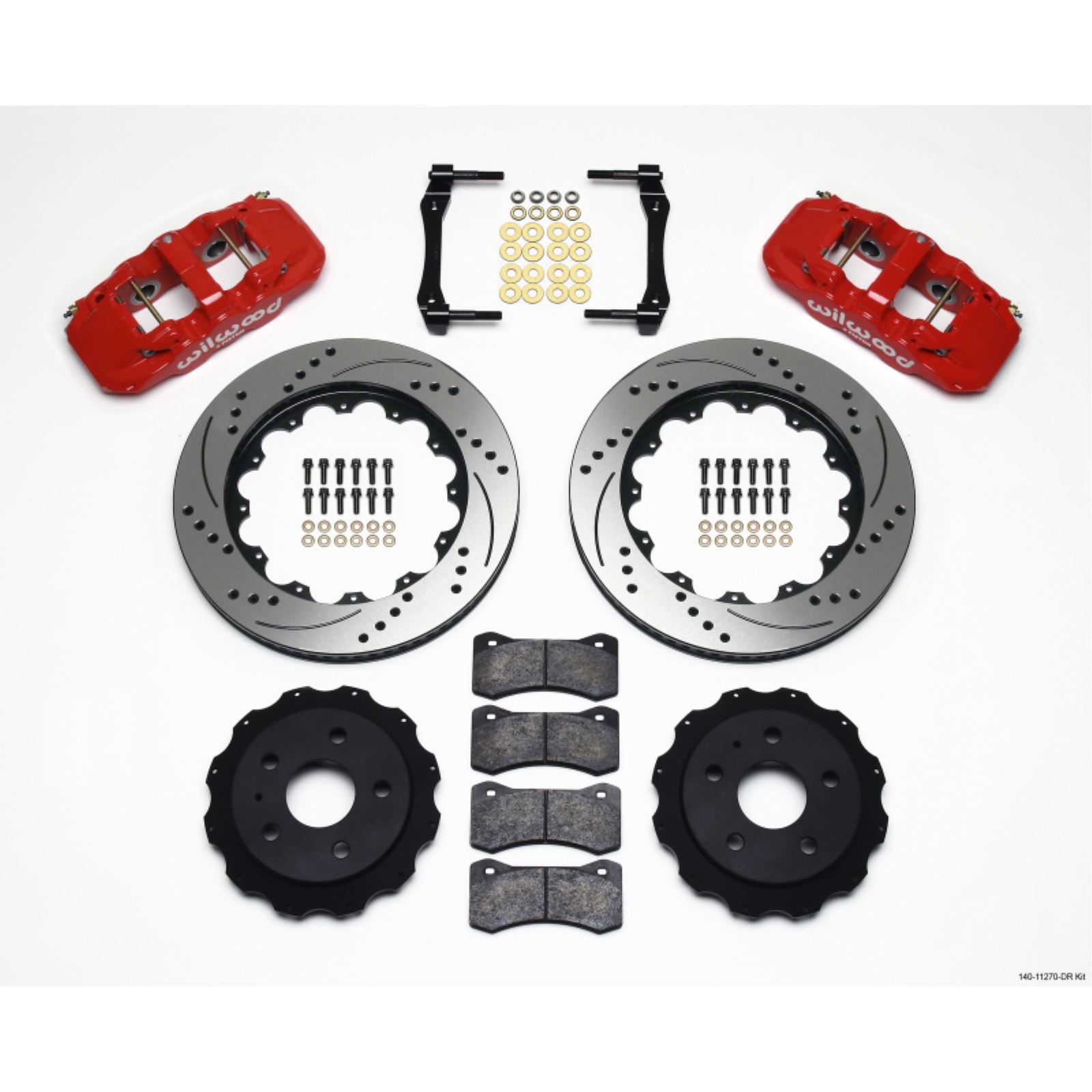 Wilwood AERO4 Rear Kit 14.25in Drilled - Red for 2010-2015 Camaro [MPN: 140-11270-DR]_1816957