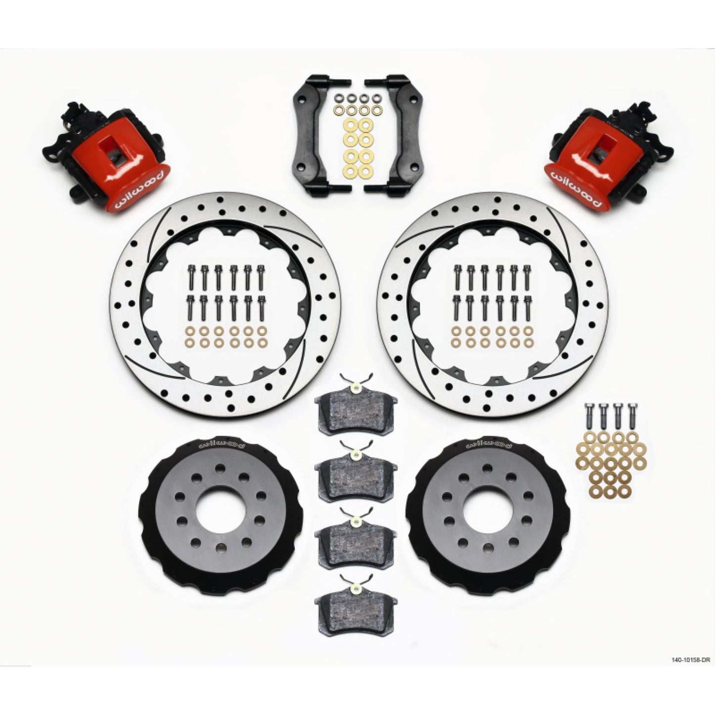 Wilwood Parking Brake Rear Kit 12.88in Drilled Red for Mustang 94-04 [MPN: 140-10158-DR]_1816966