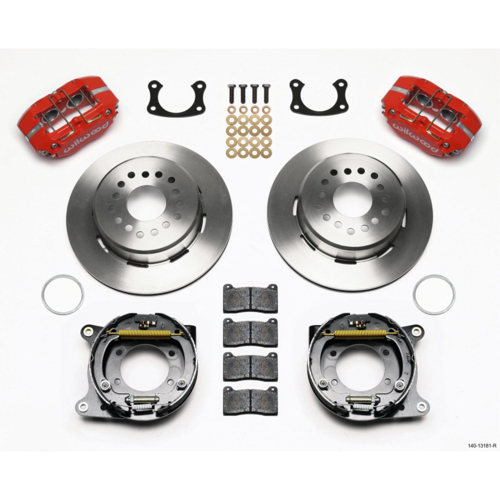 Wilwood Dynapro Lug Mount P/S Park Brake Kit Red New Big Ford 2.50in Offset [MPN: 140-13181-R]_1817227