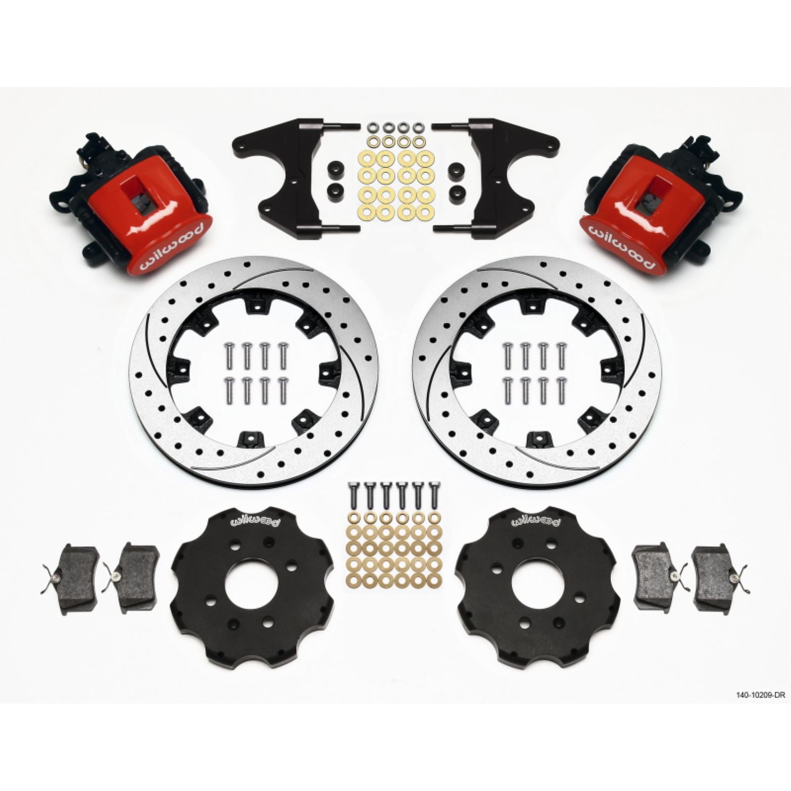 Wilwood Comb Parking Brake Rear Kit 12.19in Drilled Red for Civic/Integra [MPN: 140-10209-DR]_1817302