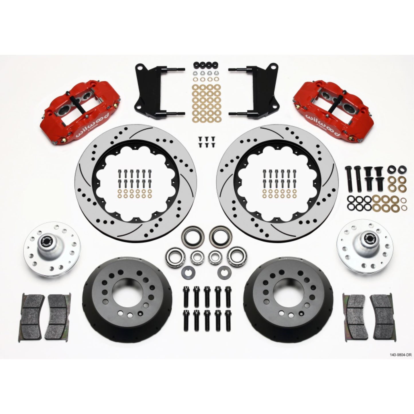 Wilwood Narrow Superlite 6R Front Hub Kit Red for 67-69 Camaro [MPN: 140-9804-DR]_1817402