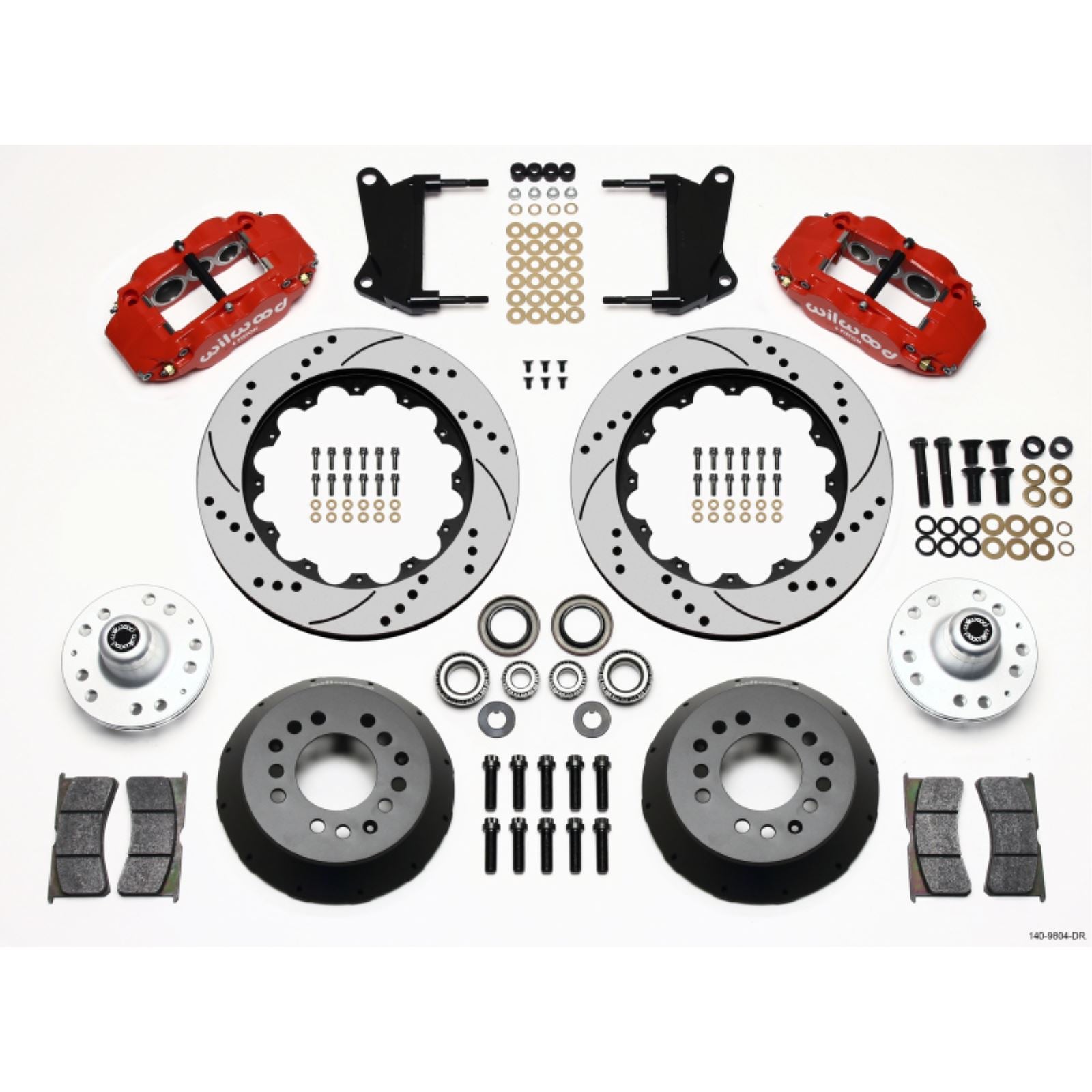 Wilwood Narrow Superlite 6R Front Hub Kit Red for 67-69 Camaro [MPN: 140-9804-DR]_1817402
