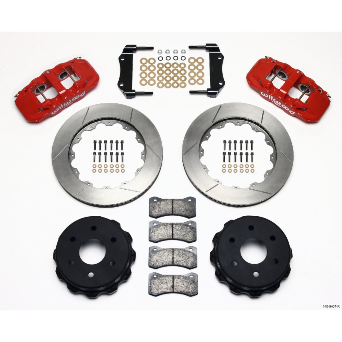 Wilwood AERO4 RearTruck Kit 14.25in - Red for 1999-2010 GM 1500-SUV [MPN: 140-9407-R]_1817379