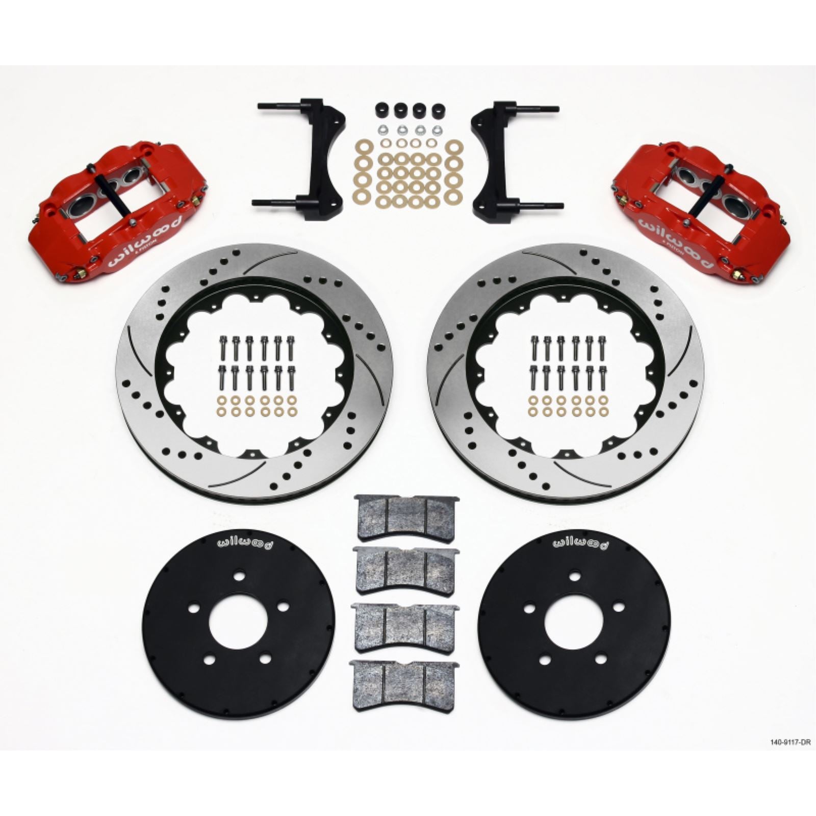 Wilwood Narrow Superlite 6R Front Hat Kit - Red for 1994-2004 Mustang [MPN: 140-9117-DR]_1817447