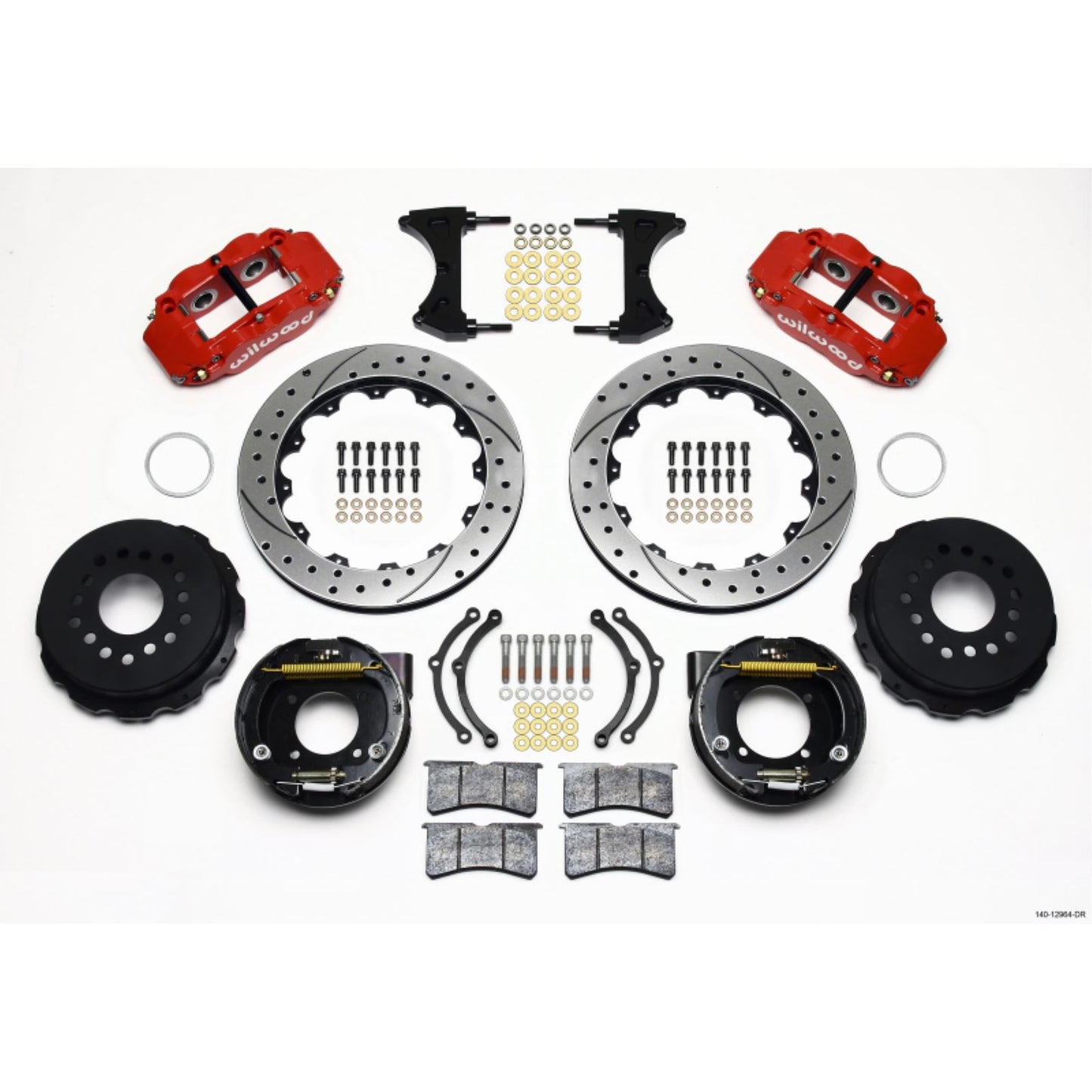 Wilwood Narrow Superlite 4R Rear P-Brk Kit Red for Chevy 12 Bolt w/C-Clips [MPN: 140-12964-DR]_1817496
