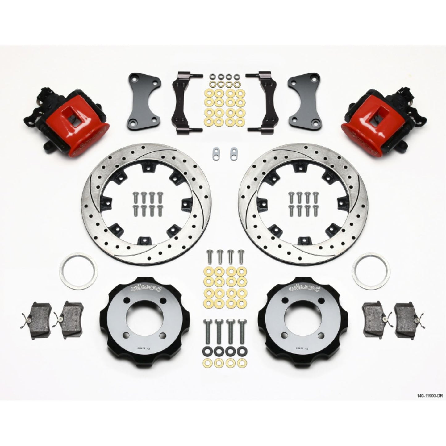 Wilwood Comb Parking Brake Rear Kit 11.75in Drilled Red for 11 Fiesta Rear [MPN: 140-11900-DR]_1817623