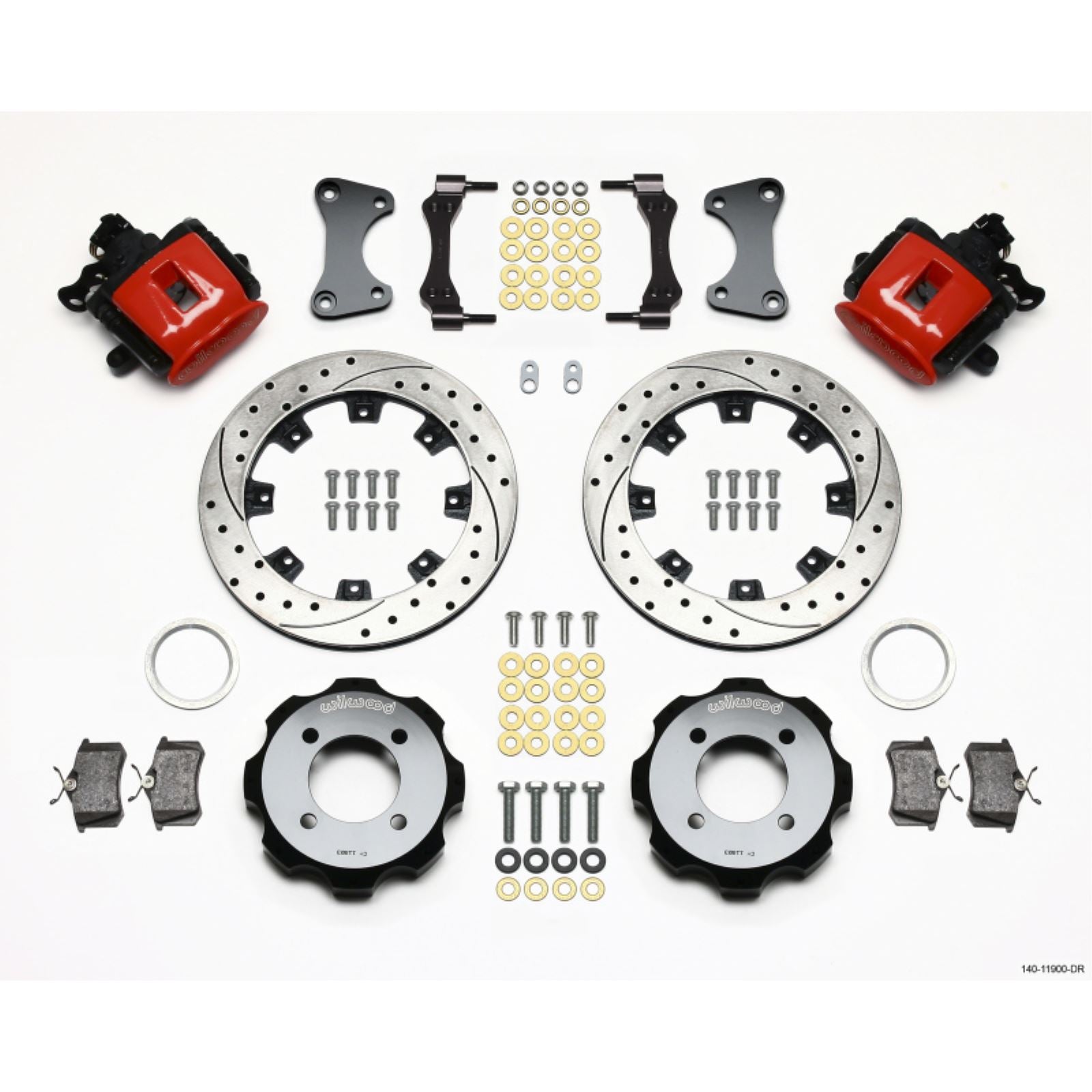 Wilwood Comb Parking Brake Rear Kit 11.75in Drilled Red for 11 Fiesta Rear [MPN: 140-11900-DR]_1817623