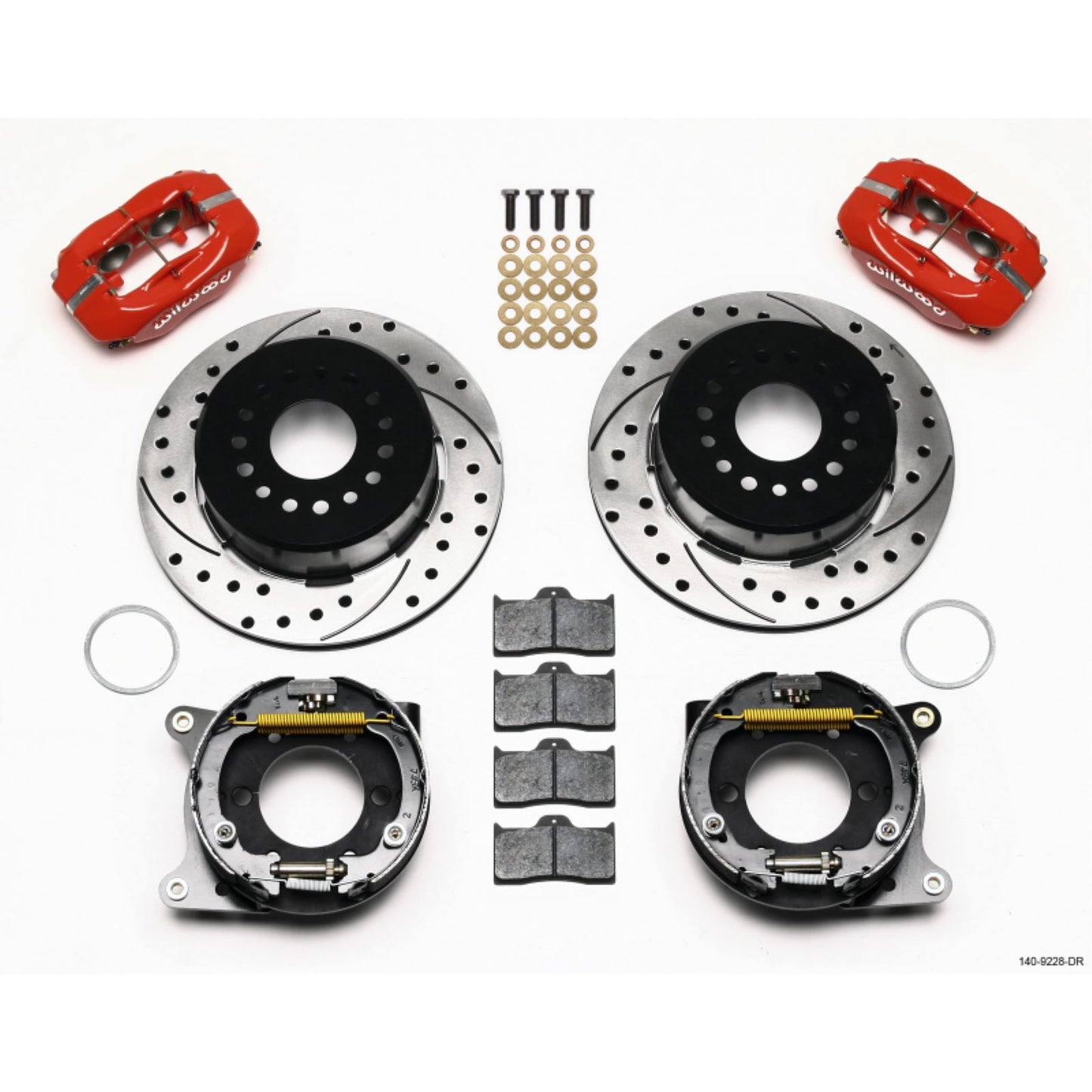 Wilwood Forged Dynalite P/S P-B Kit Drilled - Red for 2005-2014 Mustang [MPN: 140-9228-DR]_1817702