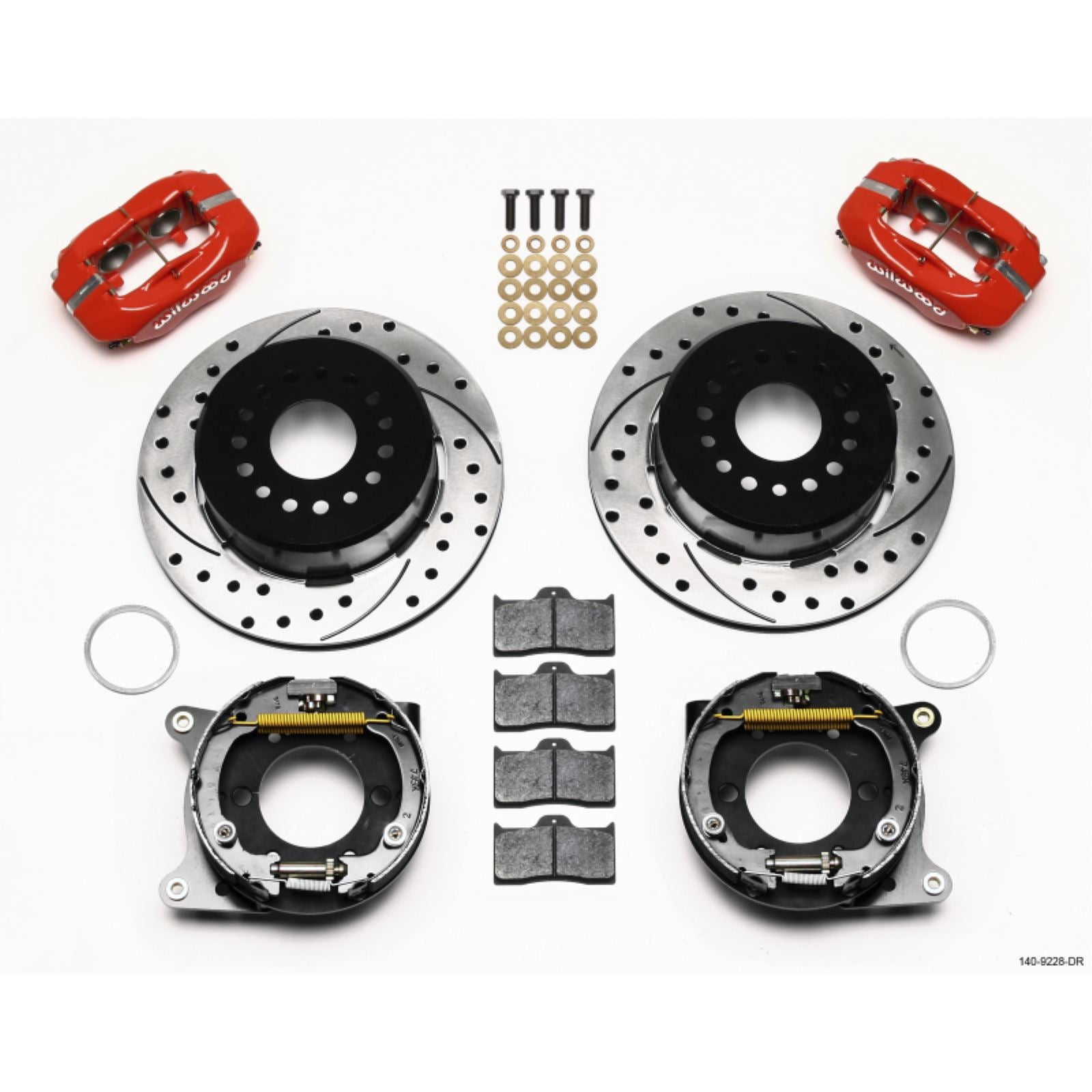 Wilwood Forged Dynalite P/S P-B Kit Drilled - Red for 2005-2014 Mustang [MPN: 140-9228-DR]_1817702