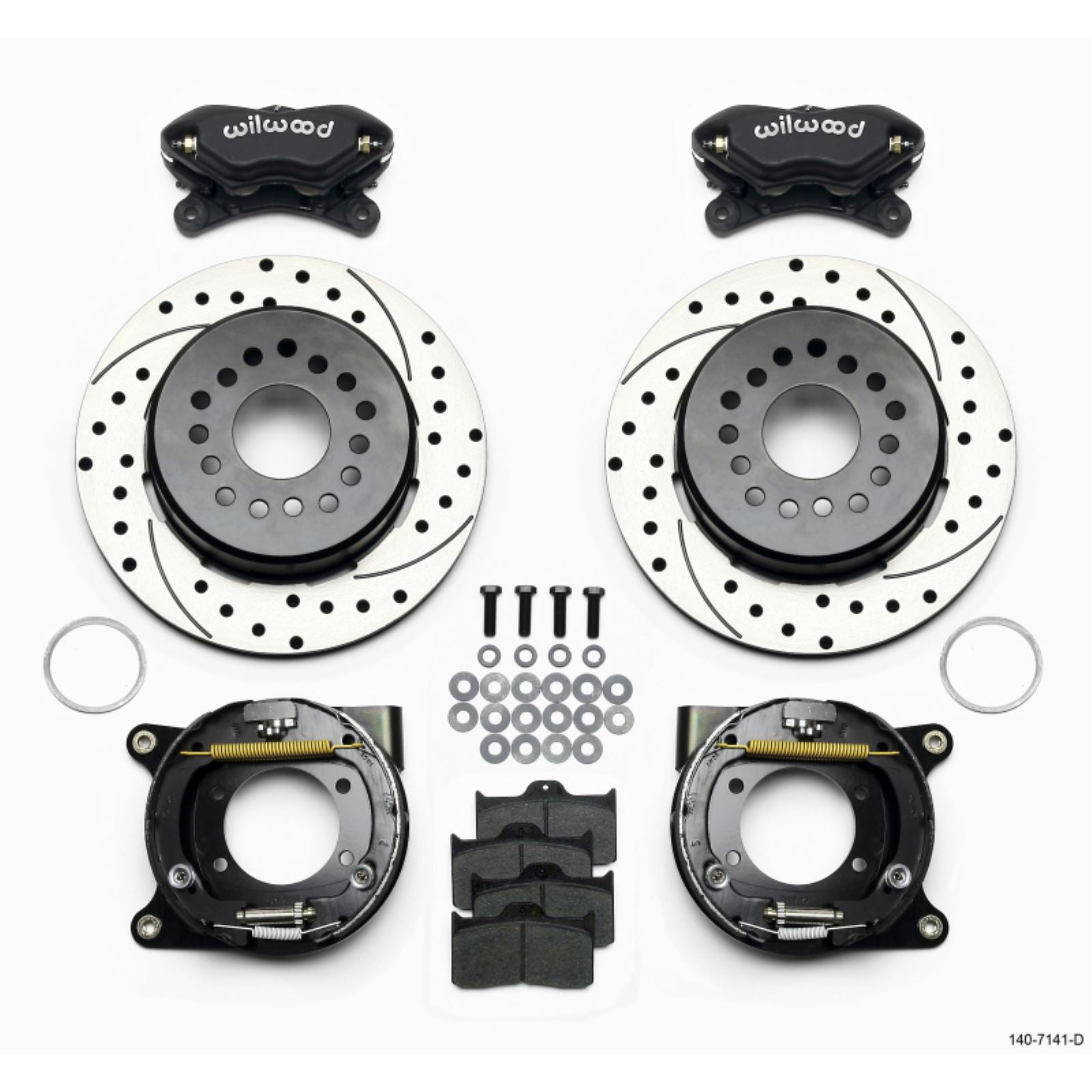 Wilwood Forged Dynalite P/S Park Brake Kit Drilled for Chevy 12Bolt w/C-Clips [MPN: 140-7141-D]_1817715