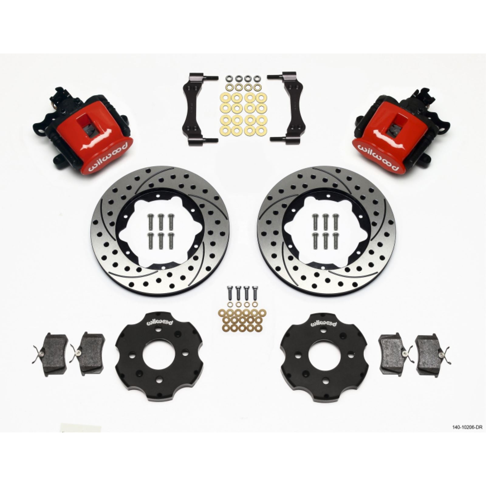 Wilwood Comb Parking Brake Rear Kit 11.00in Drilled Red for Civic/Integra [MPN: 140-10206-DR]_1817688