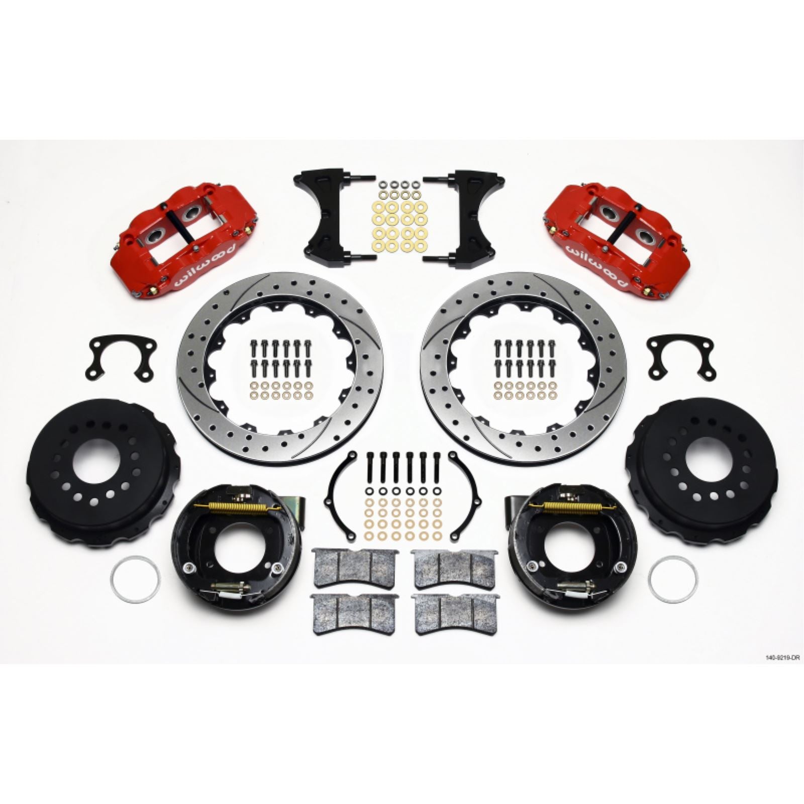 Wilwood Narrow Superlite 4R Rear P-Brk Kit - Red for Big Ford New Style [MPN: 140-9219-DR]_1817747