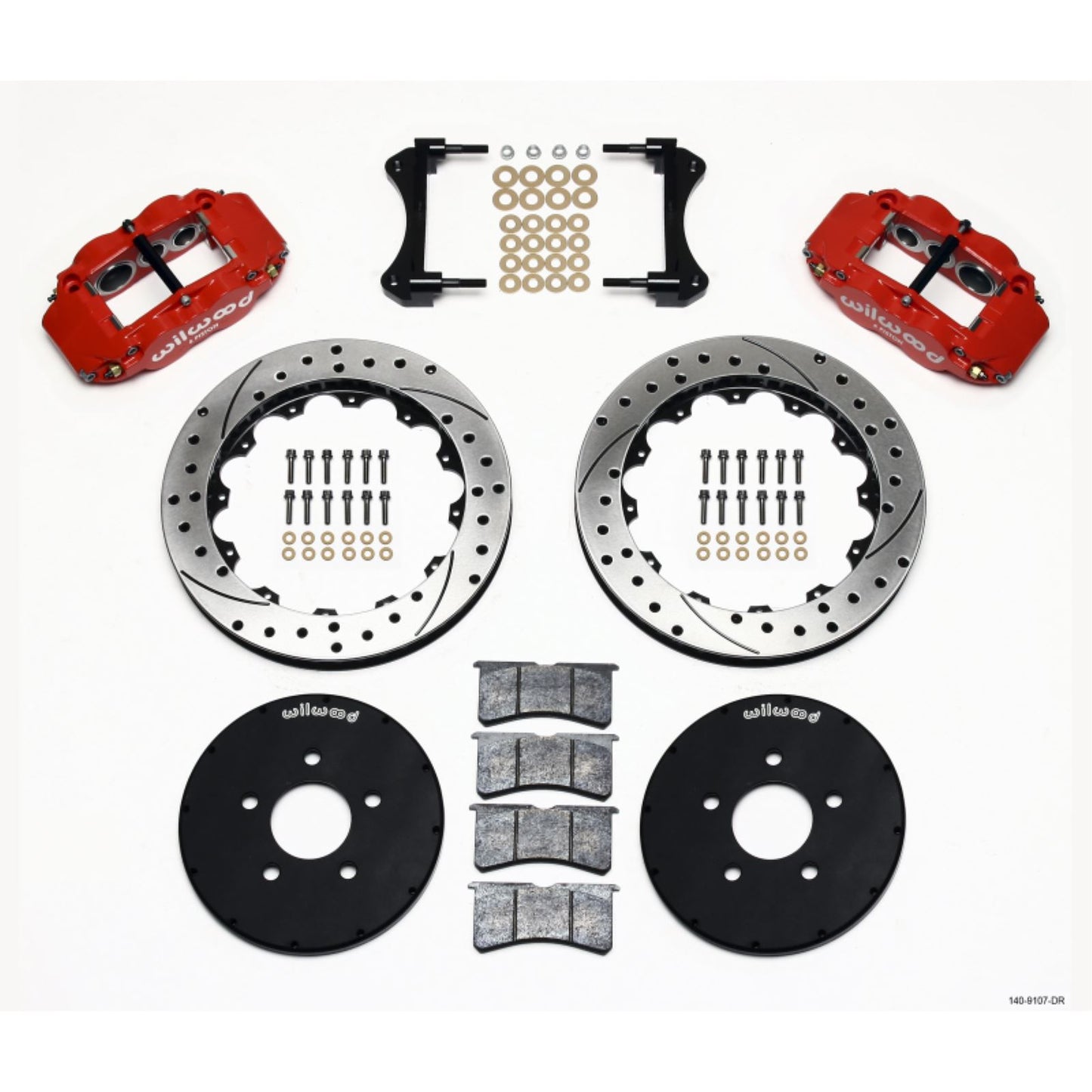 Wilwood Narrow Superlite 6R Front Hat Kit - Red for 1994-2004 Mustang [MPN: 140-9107-DR]_1817741