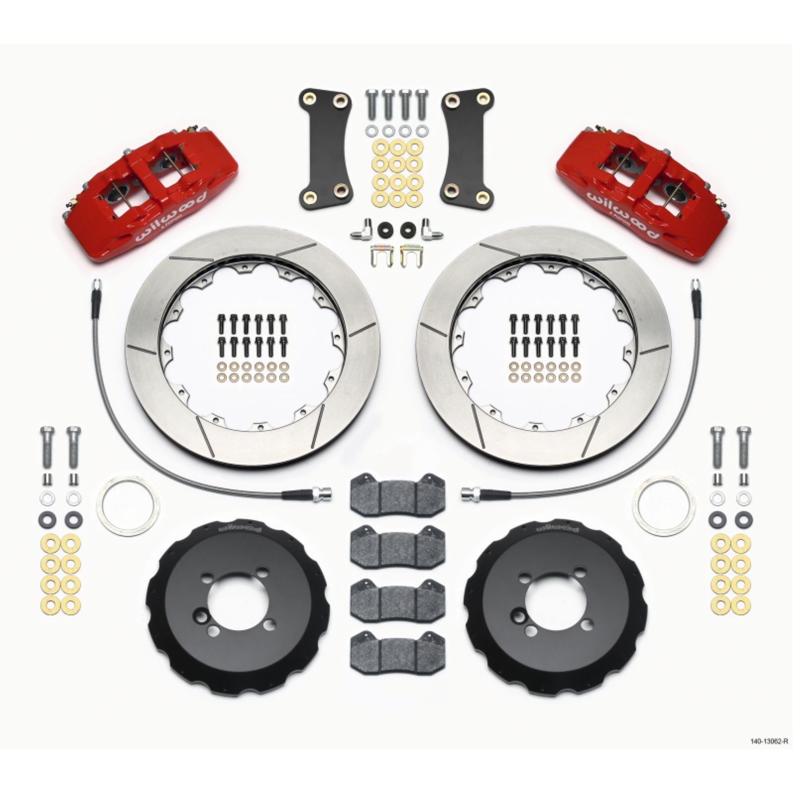 Wilwood Dynapro 6 Front Hat Kit 12.88in Red for 2002-Up Mini Cooper w/Lines [MPN: 140-13062-R]_1817767
