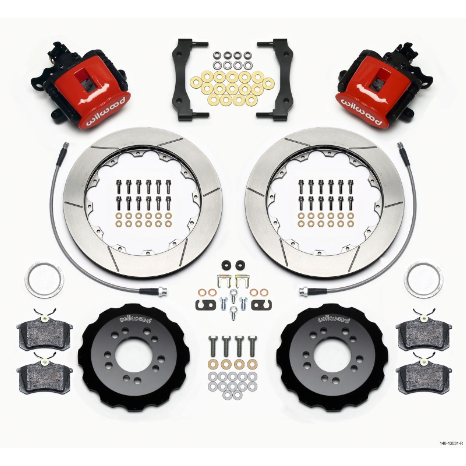 Wilwood Comb Parking Brake Rear Kit 12.88in Red for 2013-Up Ford Focus [MPN: 140-13031-R]_1817772