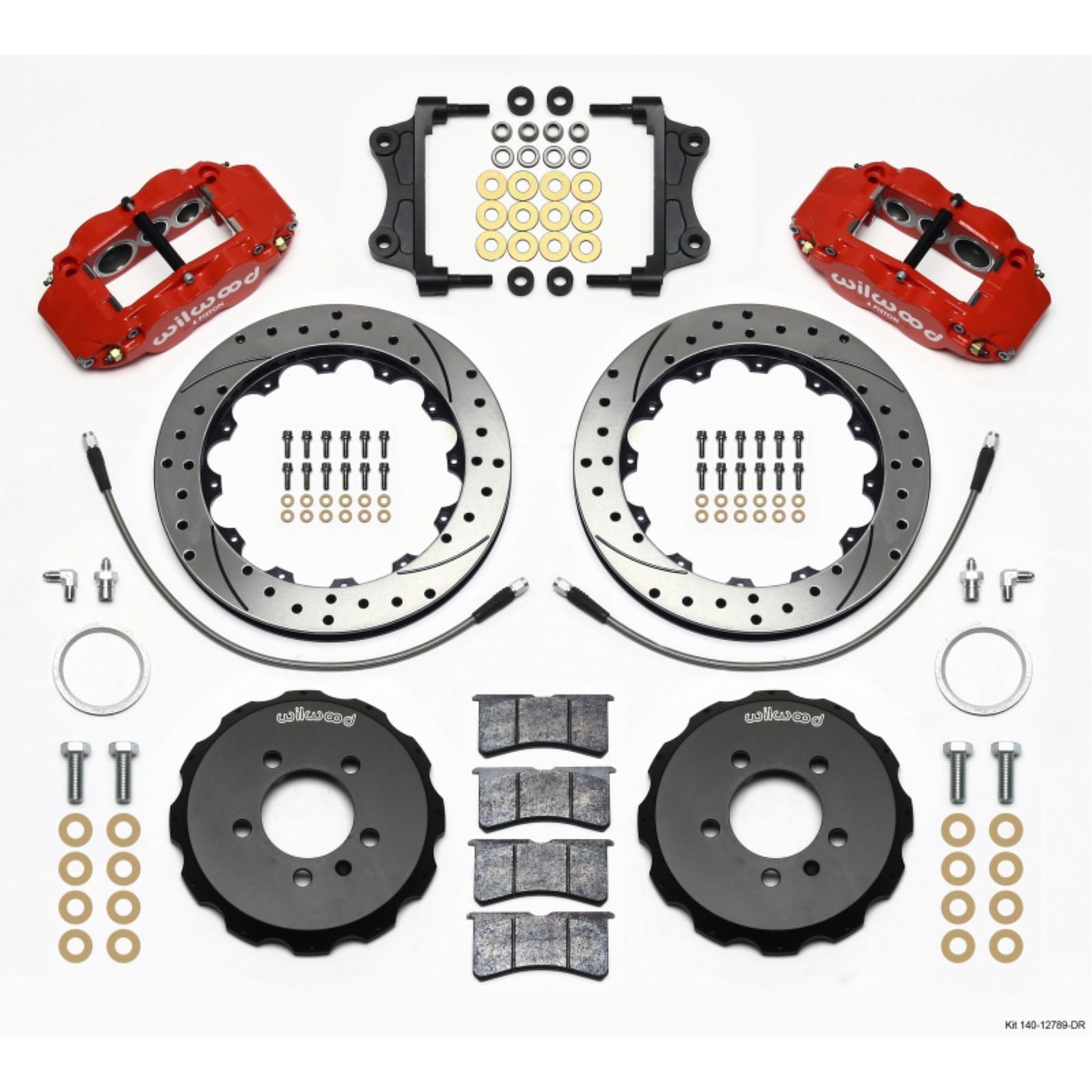 Wilwood Narrow Superlite 6R Front Hat Kit - Red for 06-12 Volkswagen GTI [MPN: 140-12789-DR]_1817788