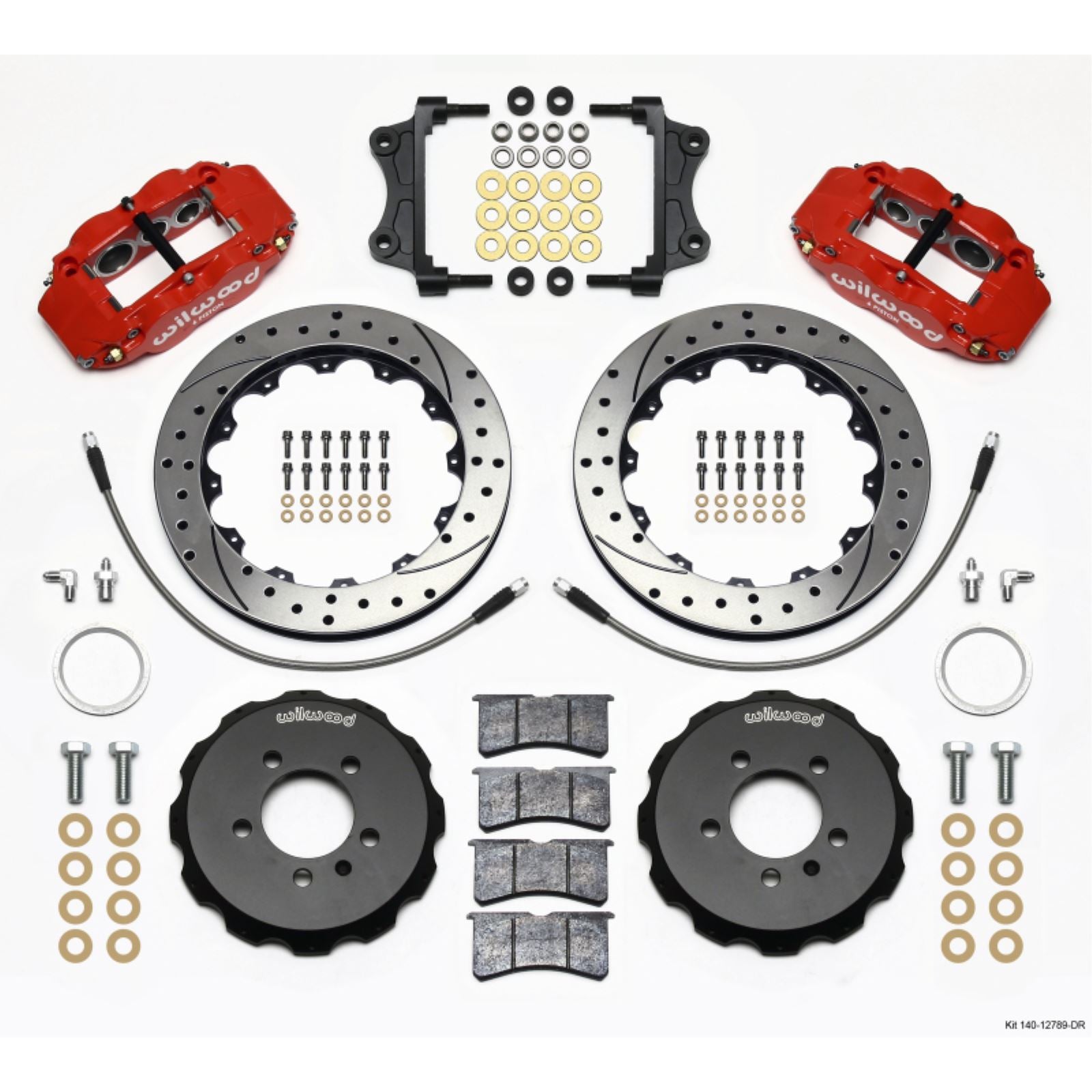 Wilwood Narrow Superlite 6R Front Hat Kit - Red for 06-12 Volkswagen GTI [MPN: 140-12789-DR]_1817788