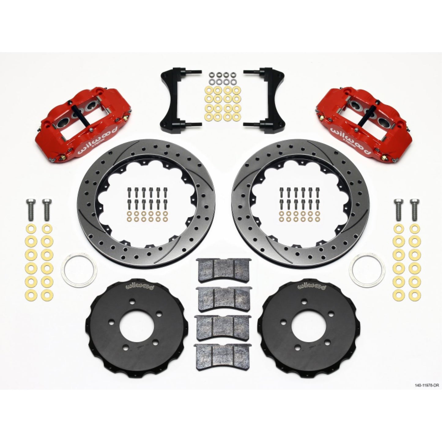 Wilwood Narrow Superlite 6R Front Hat Kit - Red for 2006-Up Civic/CRZ [MPN: 140-11978-DR]_1817821