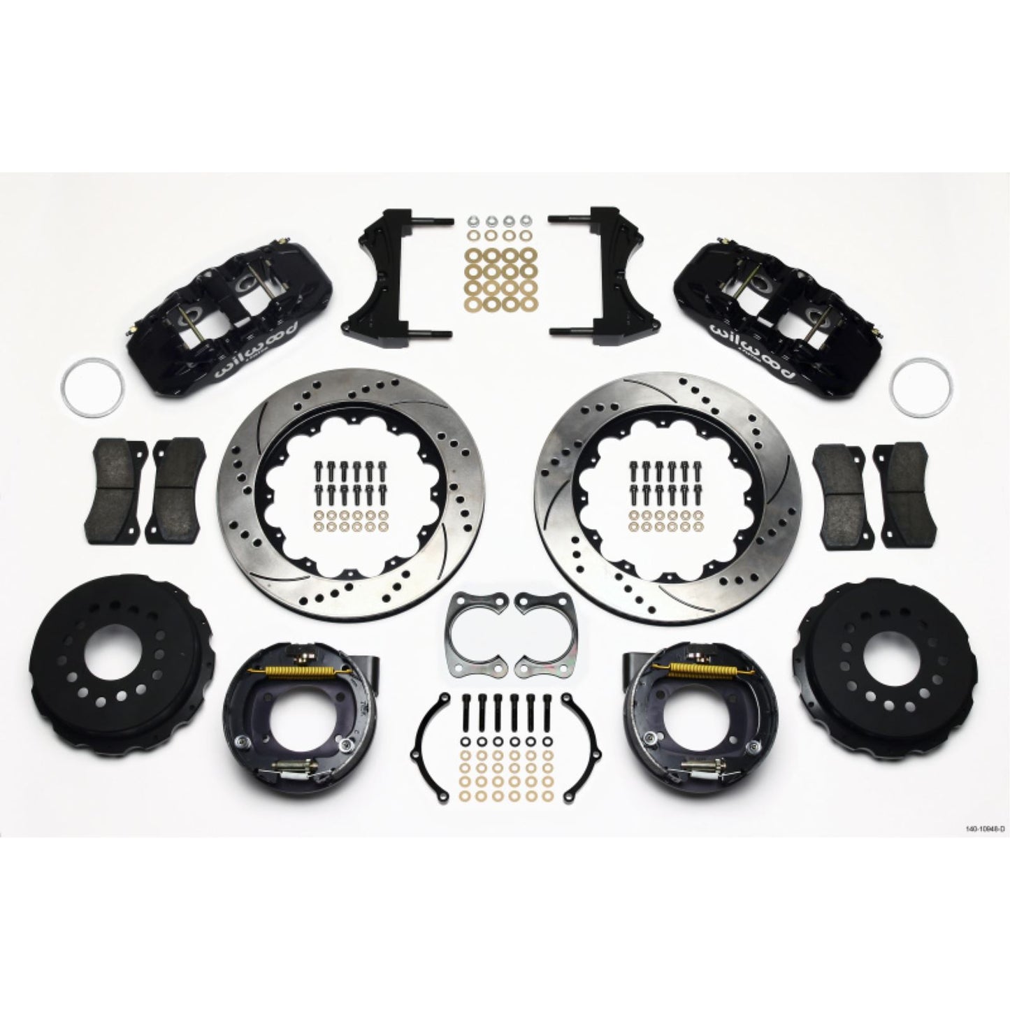 Wilwood AERO4 Rear P-Brake Kit 14.00in Drilled for Big Ford New Style [MPN: 140-10948-D]_1817854