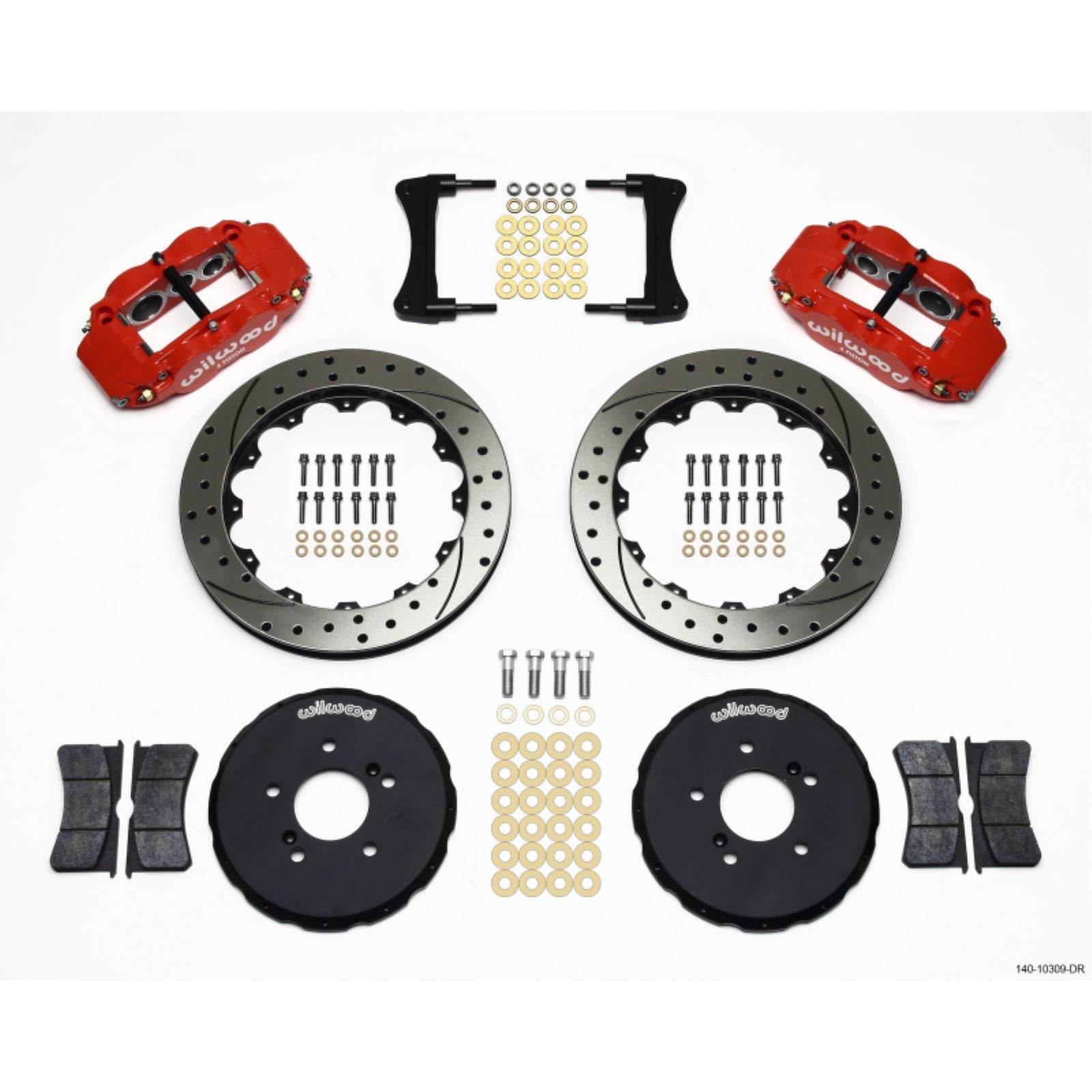 Wilwood Narrow Superlite 6R Front Hat Kit 12.88in Drill Red Honda S2000 [MPN: 140-10309-DR]_1817890