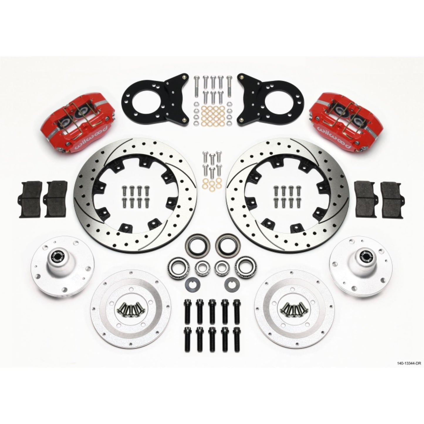 Wilwood Dynapro Dust-Boot Front Kit 12.19in Drill Red for 1965-1969 Mustang [MPN: 140-13344-DR]_1817937