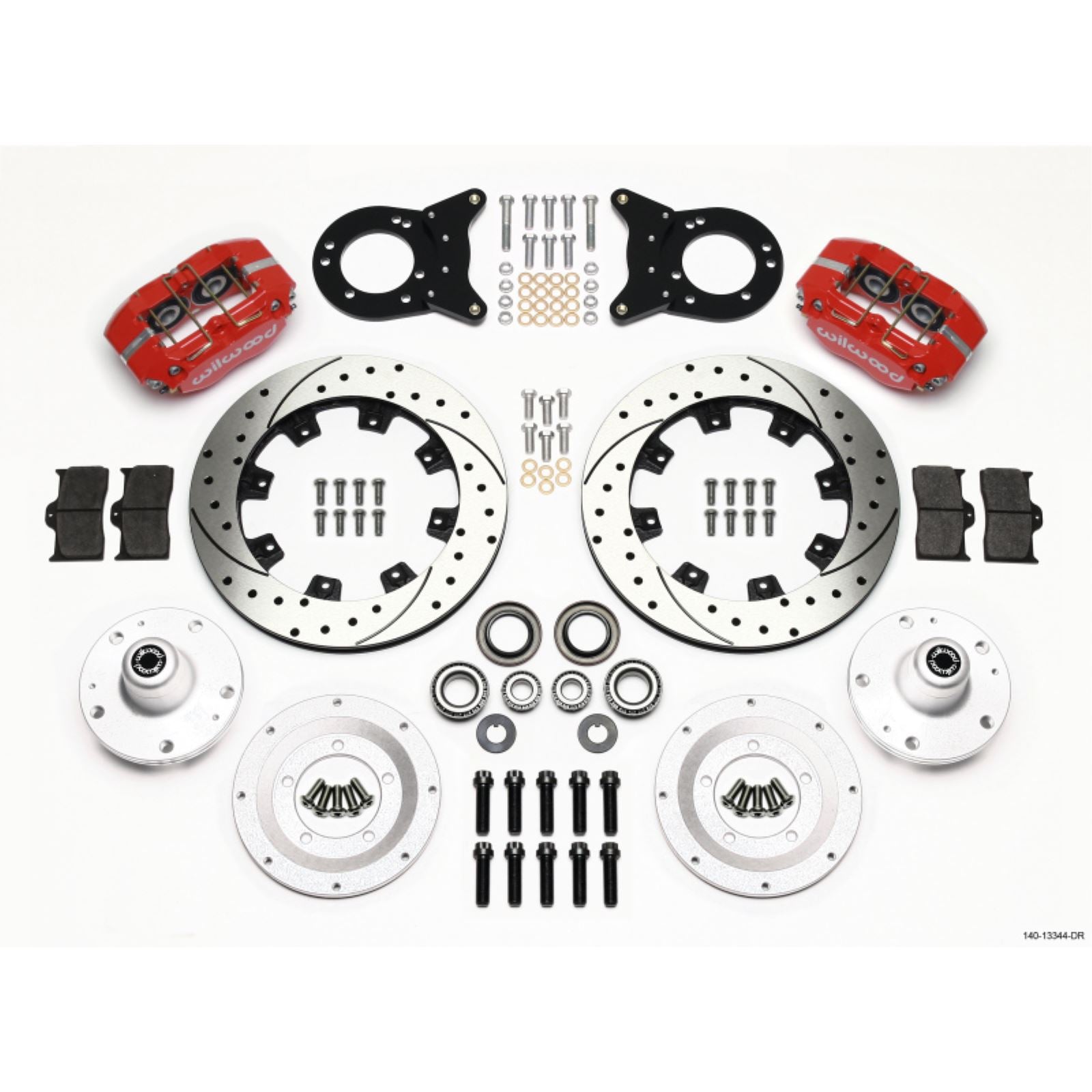 Wilwood Dynapro Dust-Boot Front Kit 12.19in Drill Red for 1965-1969 Mustang [MPN: 140-13344-DR]_1817937