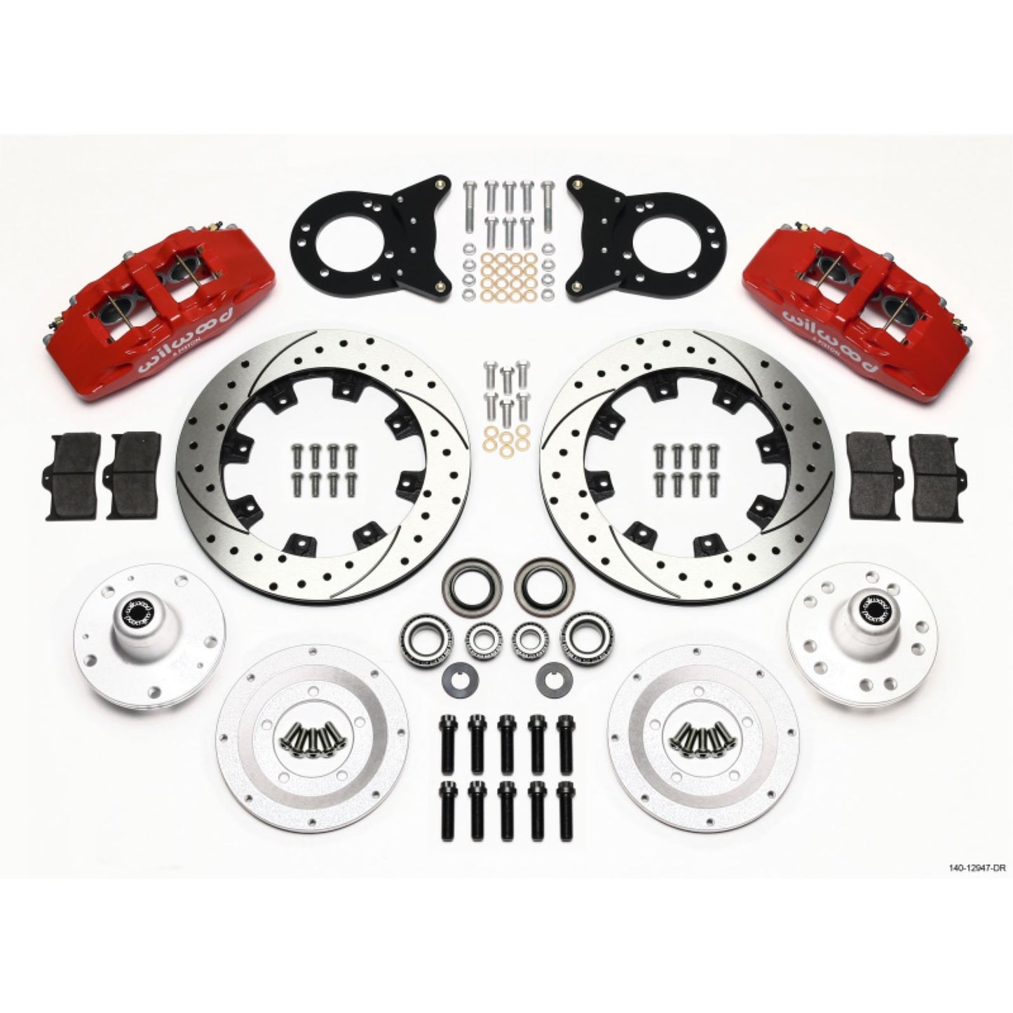 Wilwood Dynapro 6 Front Hub Kit 12.19in Drill - Red for 1965-1969 Mustang [MPN: 140-12947-DR]_1817930