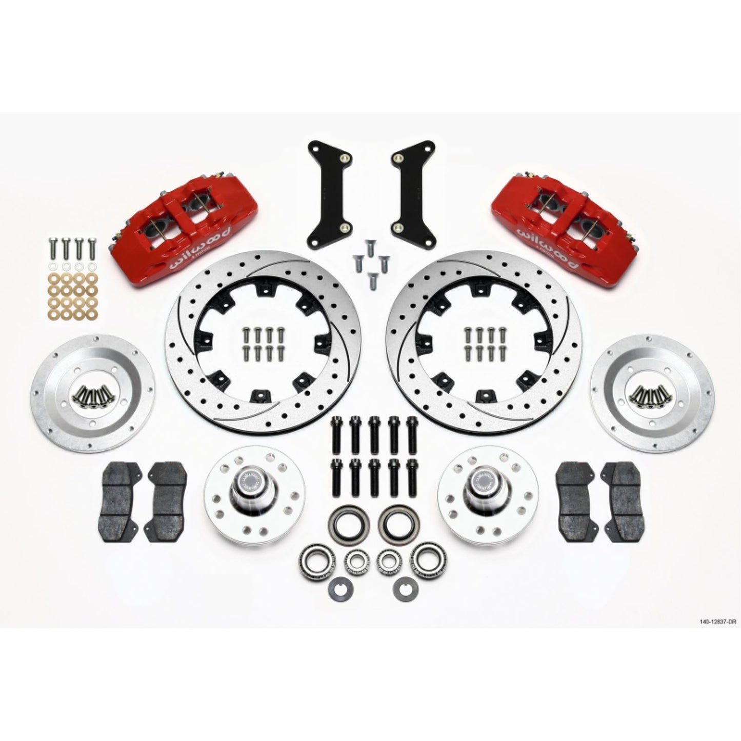 Wilwood Dynapro 6 Front Hub Kit 12.19in Drilled - Red for 79-87 GM G Body [MPN: 140-12837-DR]_1817900