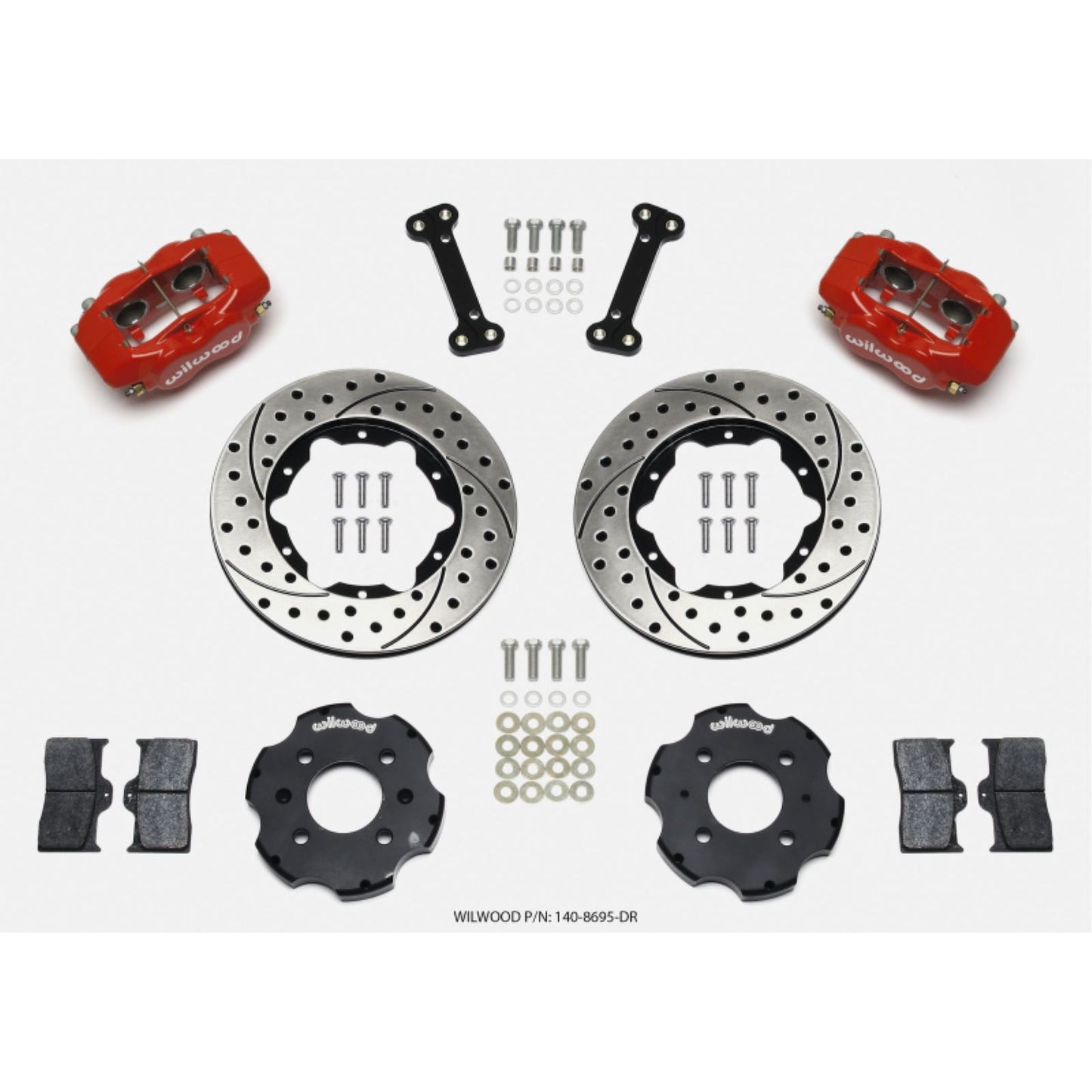 Wilwood Forged Dynalite Front Hat Kit 11.00in Drilled Red for Integra/Civic [MPN: 140-8695-DR]_1817968