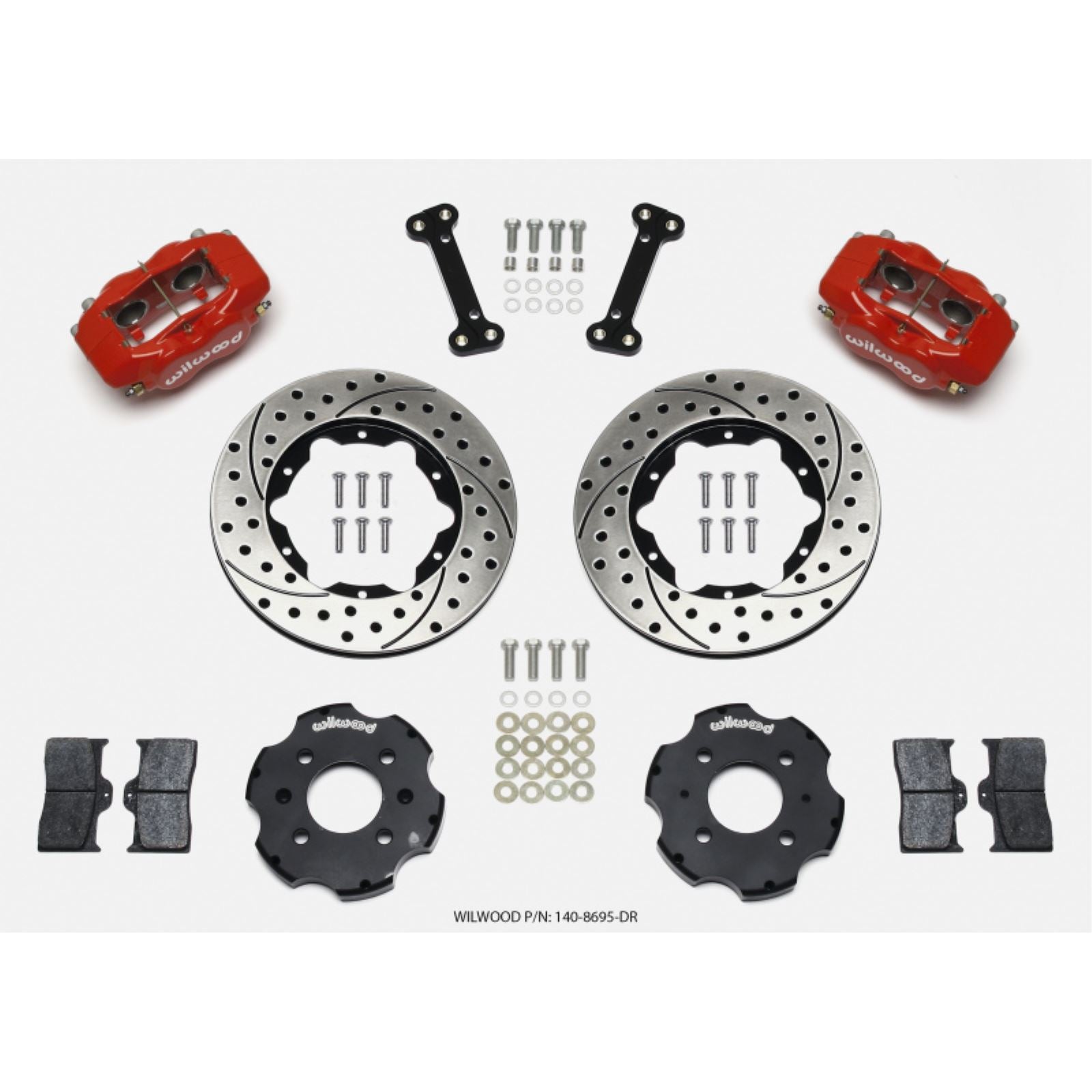 Wilwood Forged Dynalite Front Hat Kit 11.00in Drilled Red for Integra/Civic [MPN: 140-8695-DR]_1817968