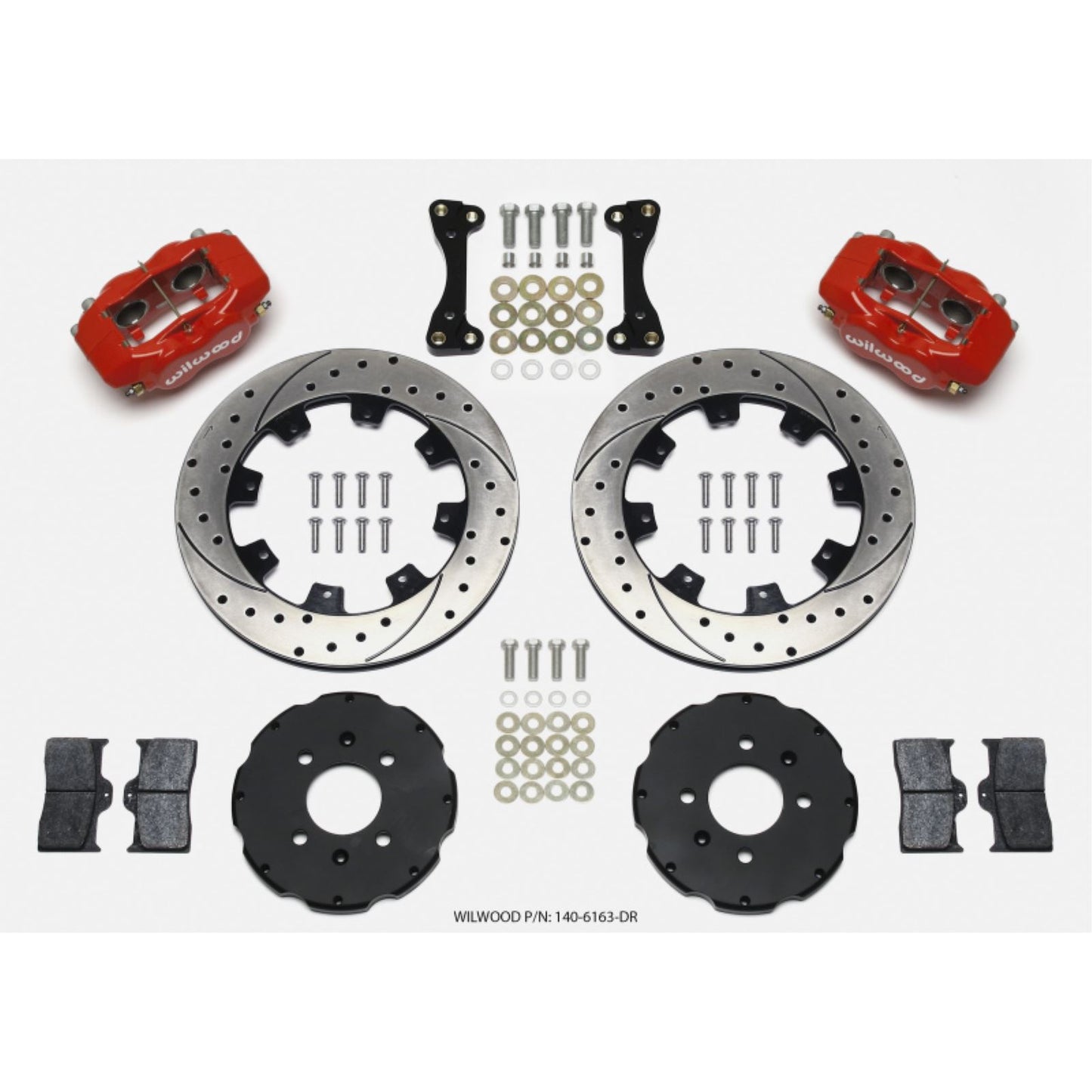 Wilwood Forged Dynalite Front Hat Kit - Red for 94-01 Honda/Acura [MPN: 140-6163-DR]_1817955