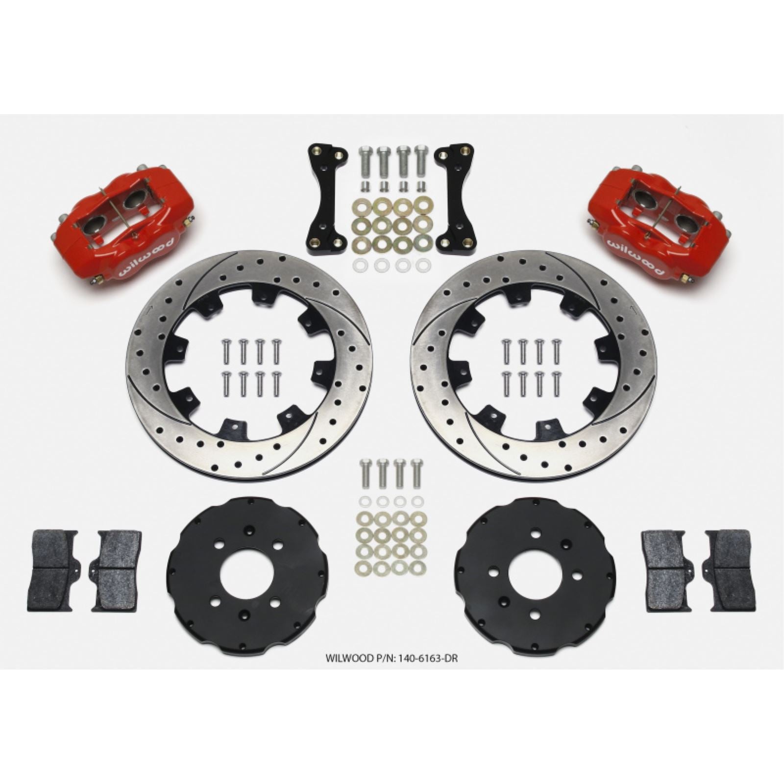 Wilwood Forged Dynalite Front Hat Kit - Red for 94-01 Honda/Acura [MPN: 140-6163-DR]_1817955