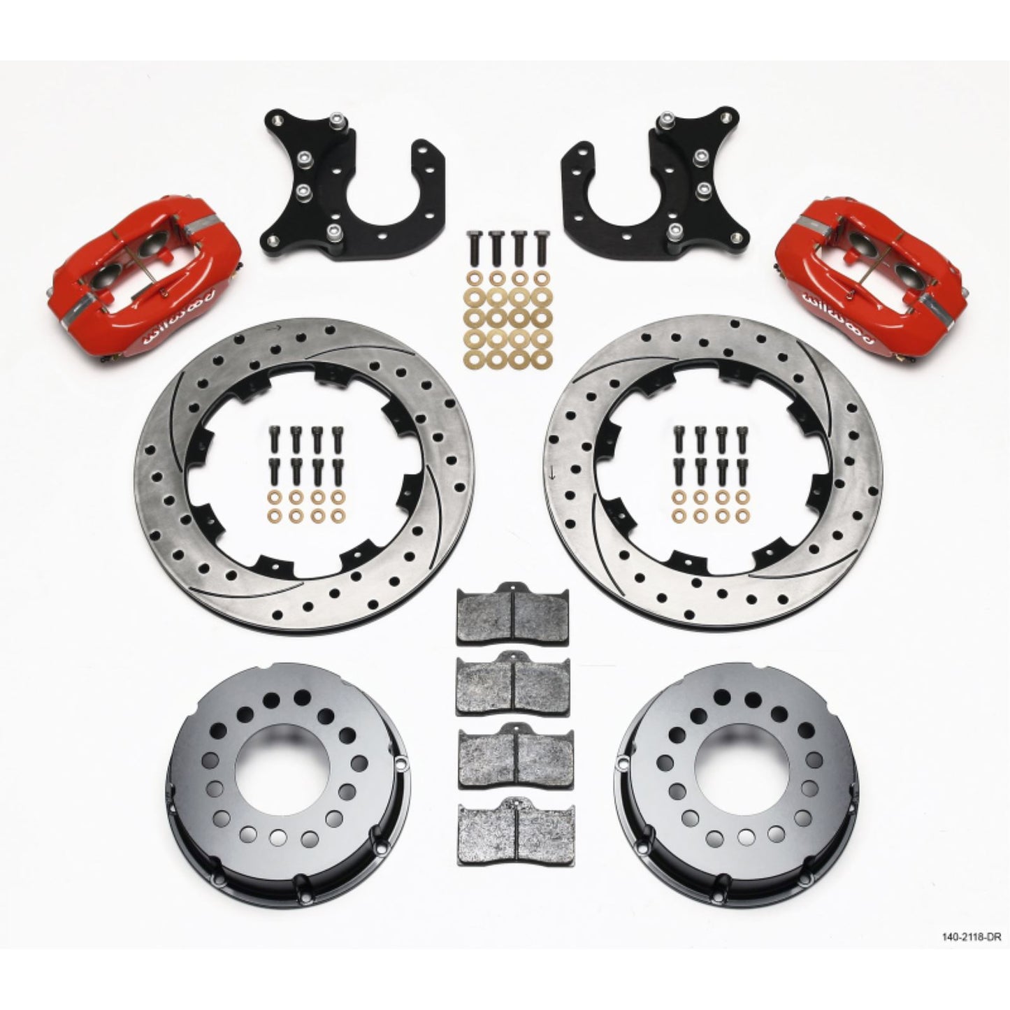 Wilwood Forged Dynalite P/S Rear Kit Drilled Red for New Big Ford [MPN: 140-2118-DR]_1817980