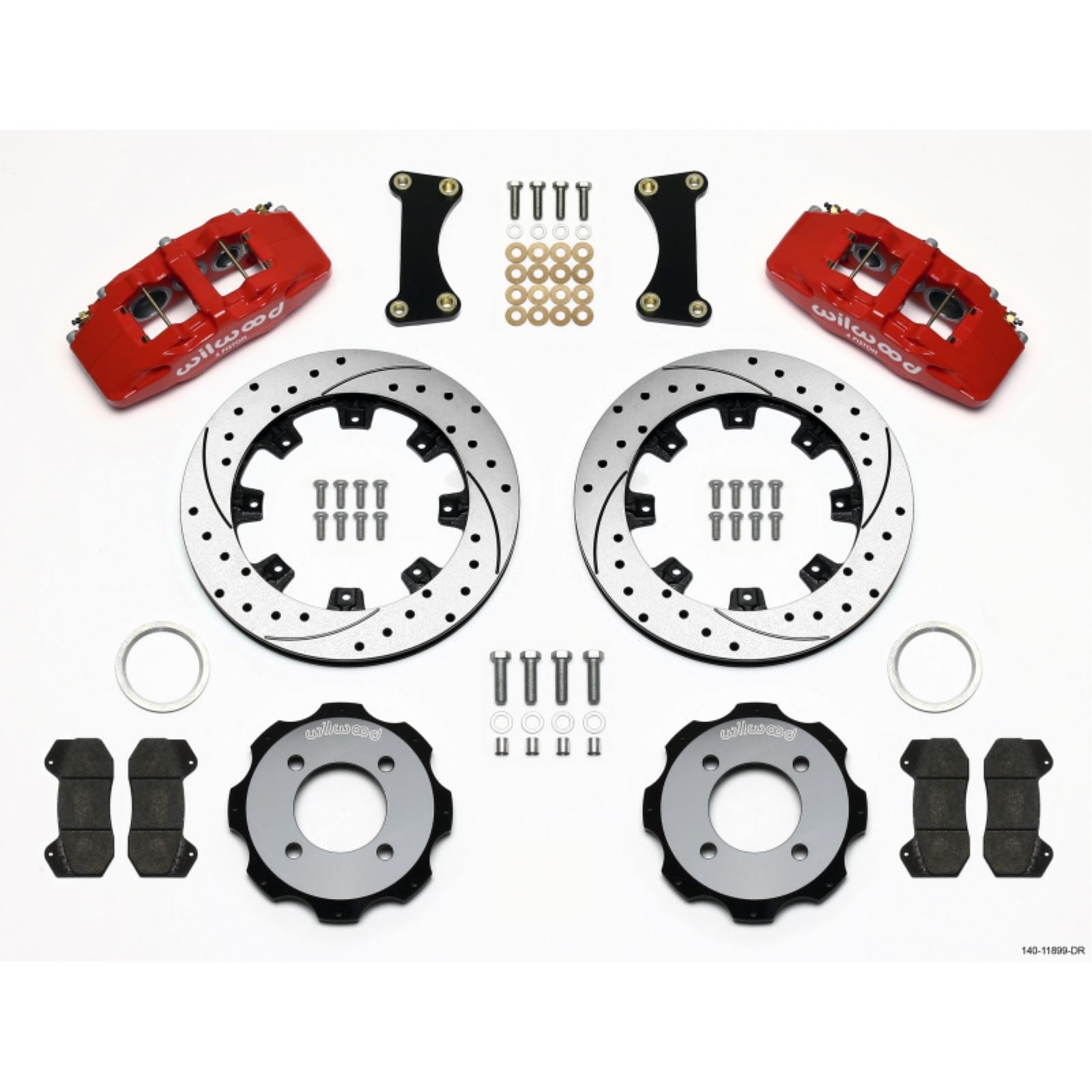 Wilwood Dynapro 6 Front Hat Kit 12.19in Drilled - Red for 2011 Fiesta [MPN: 140-11899-DR]_1818044