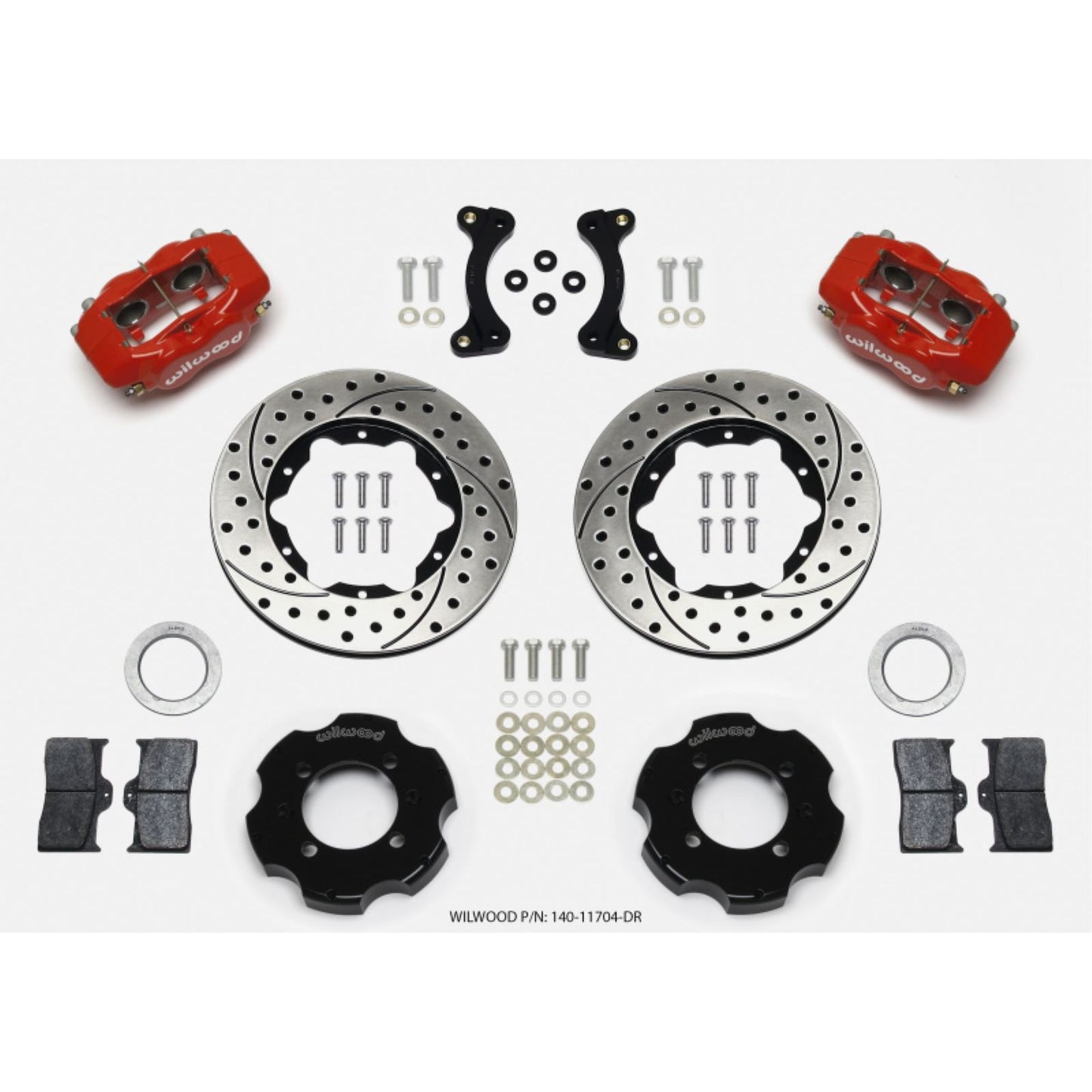 Wilwood Forged Dynalite Front Hat Kit 11.00in Drilled - Red for 95-05 Miata [MPN: 140-11704-DR]_1818037