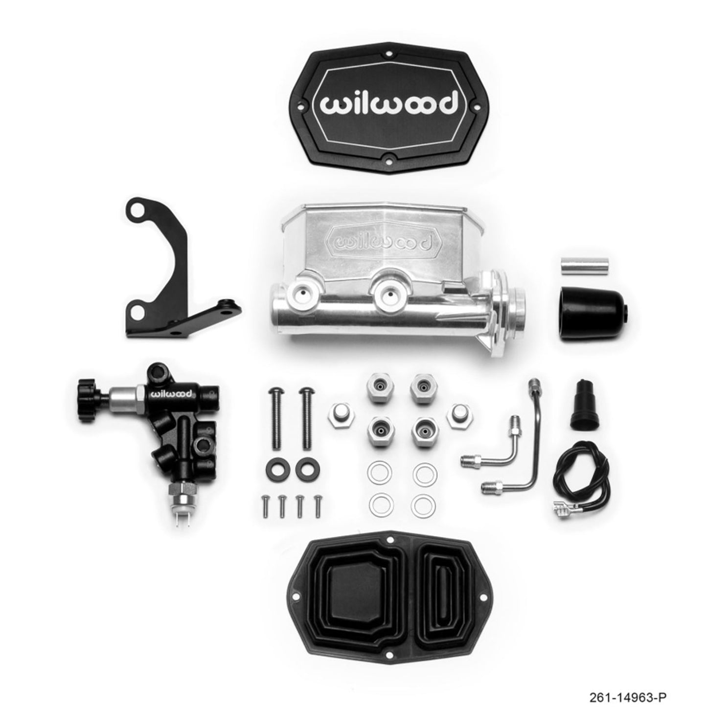 Wilwood Compact Tandem M/C - 1in Bore - w/Bracket and Valve [MPN: 261-14963-P]_1821634