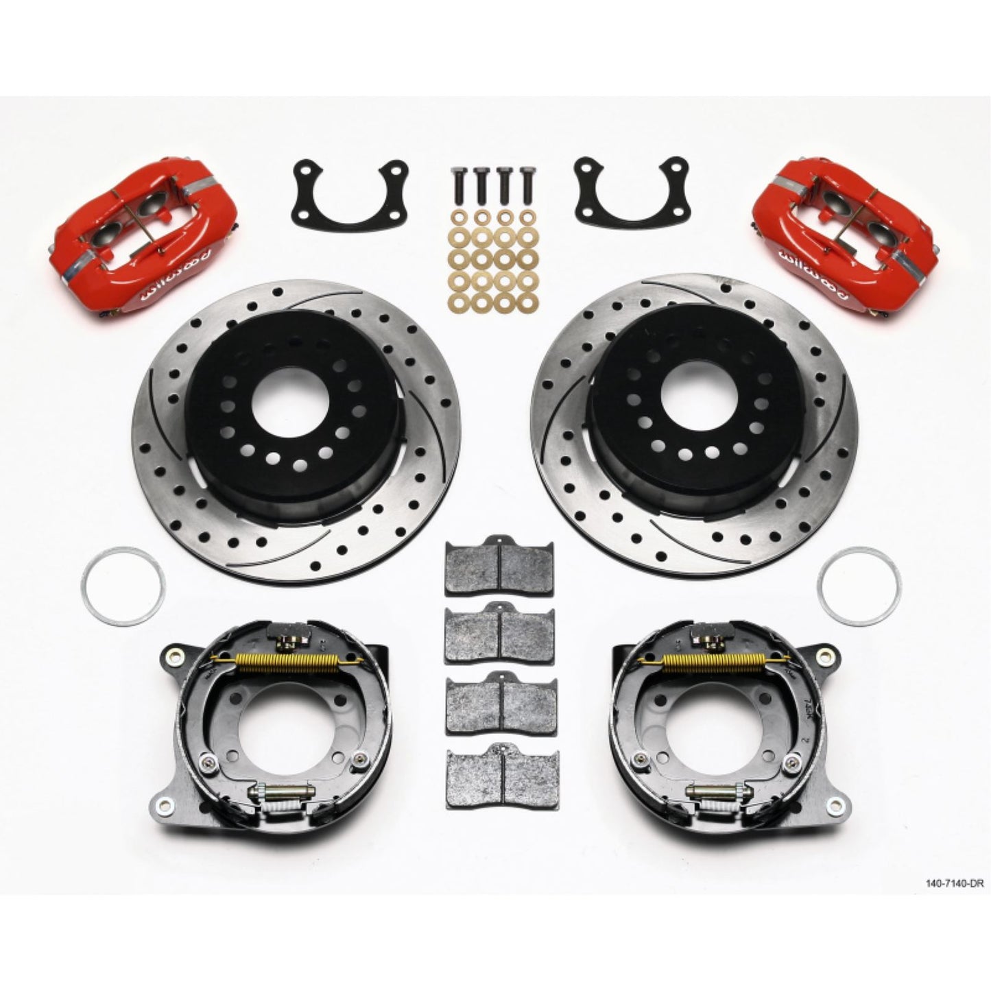 Wilwood Forged Dynalite P/S P-B Kit Drilled Red for New Big Ford [MPN: 140-7140-DR]_1818176