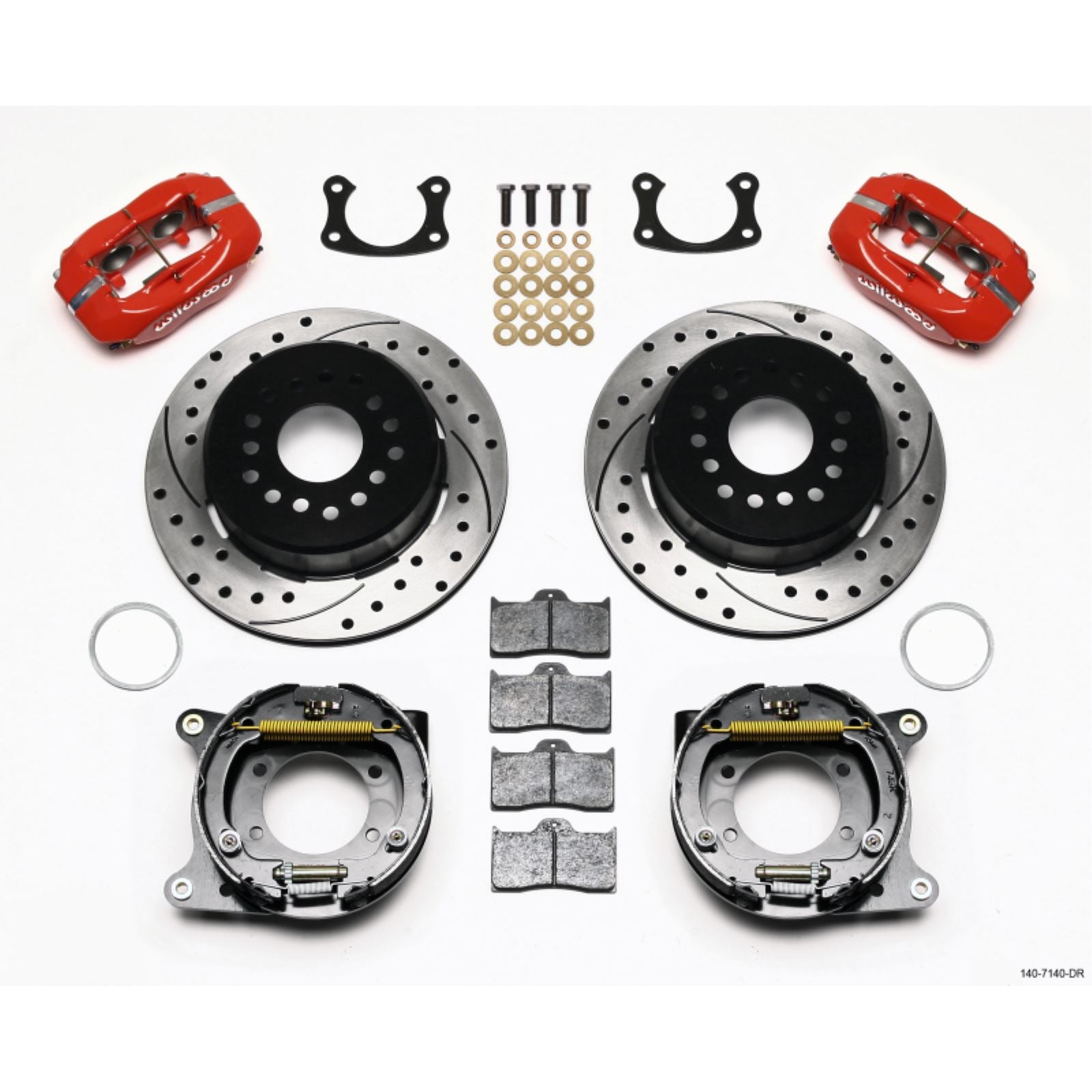 Wilwood Forged Dynalite P/S P-B Kit Drilled Red for New Big Ford [MPN: 140-7140-DR]_1818176